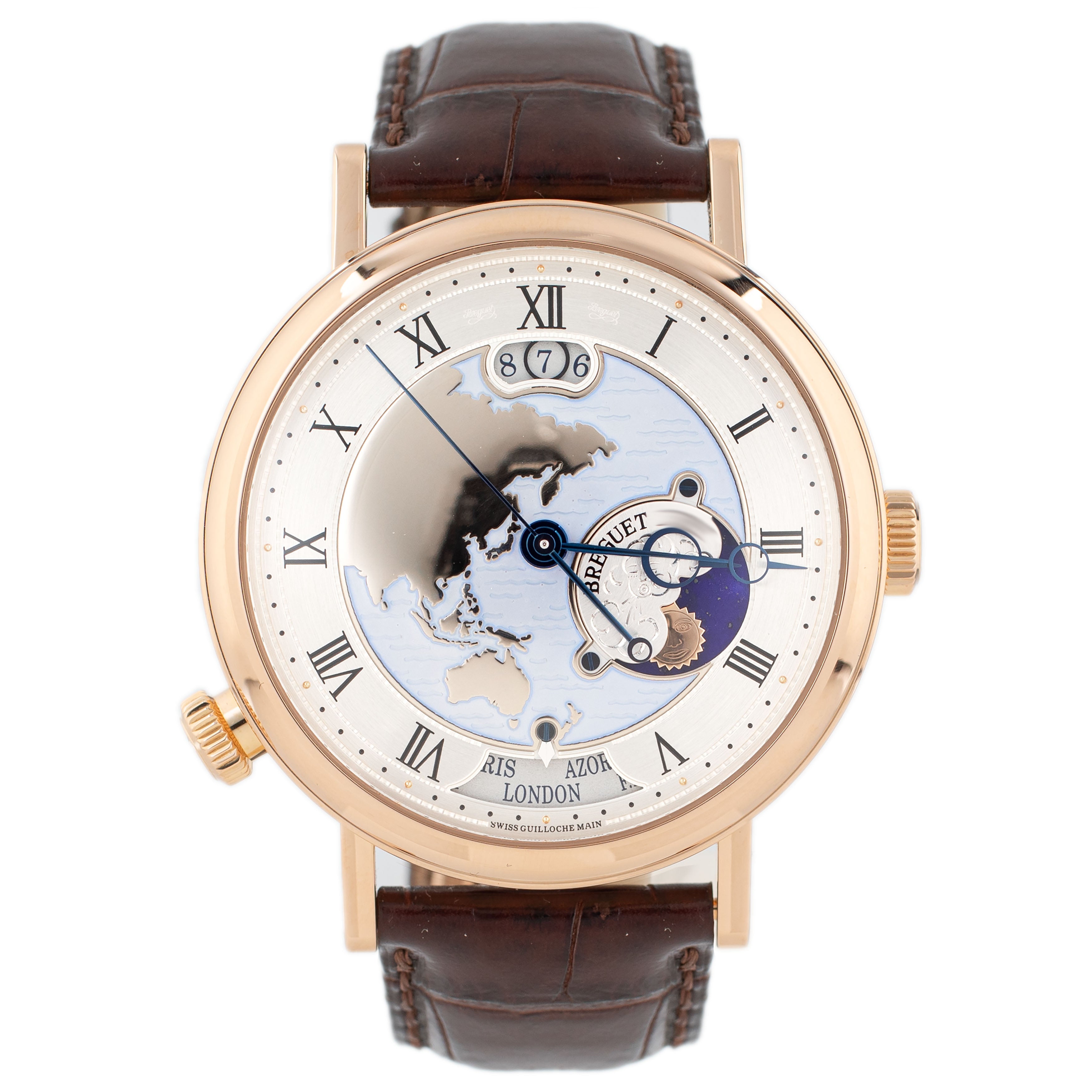 Breguet Classique Hora Mundi 5717 Rose Gold Silver Dial 43mm 5717BR/AS/9ZU Full Set