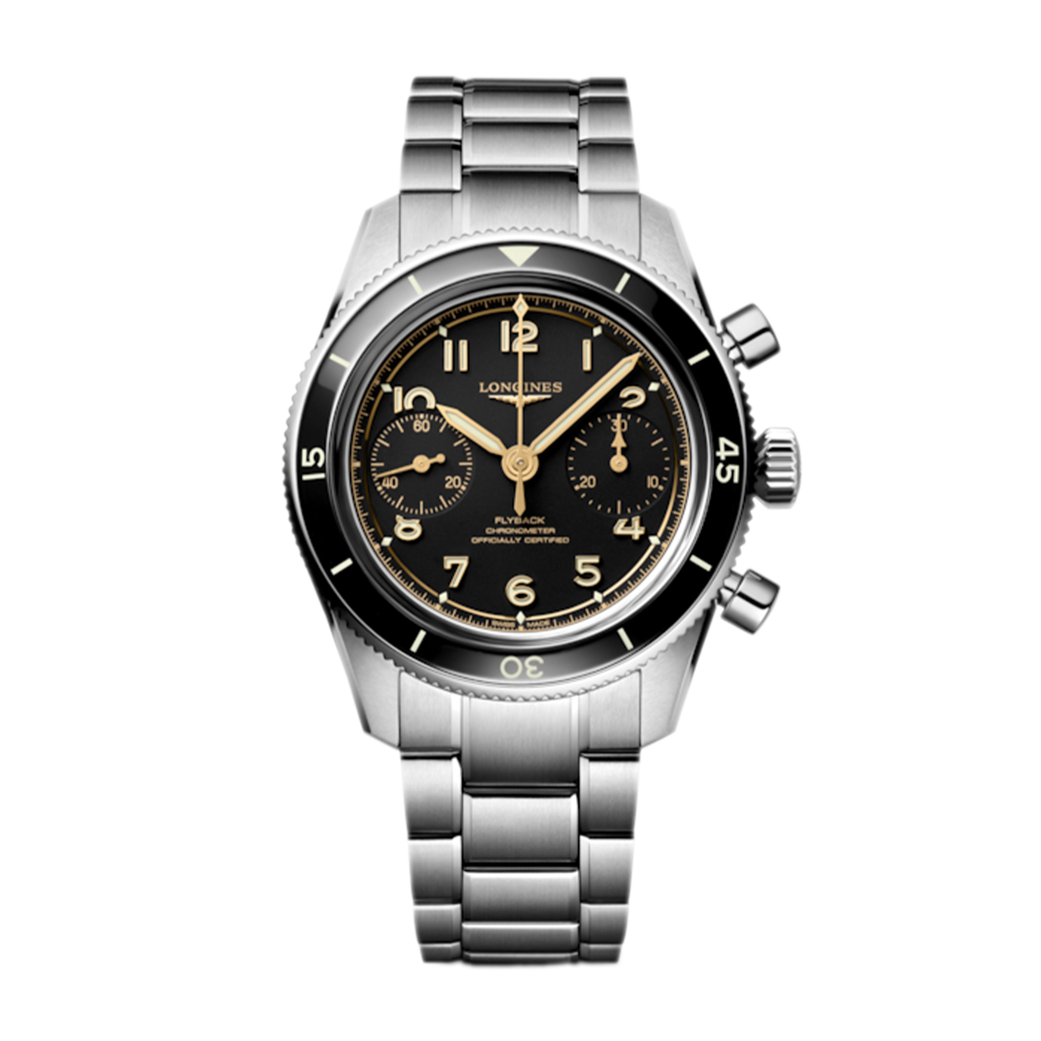 ビトン Longines Spirit Chronograph Flyback Watch, 39m Black Dial, L3
