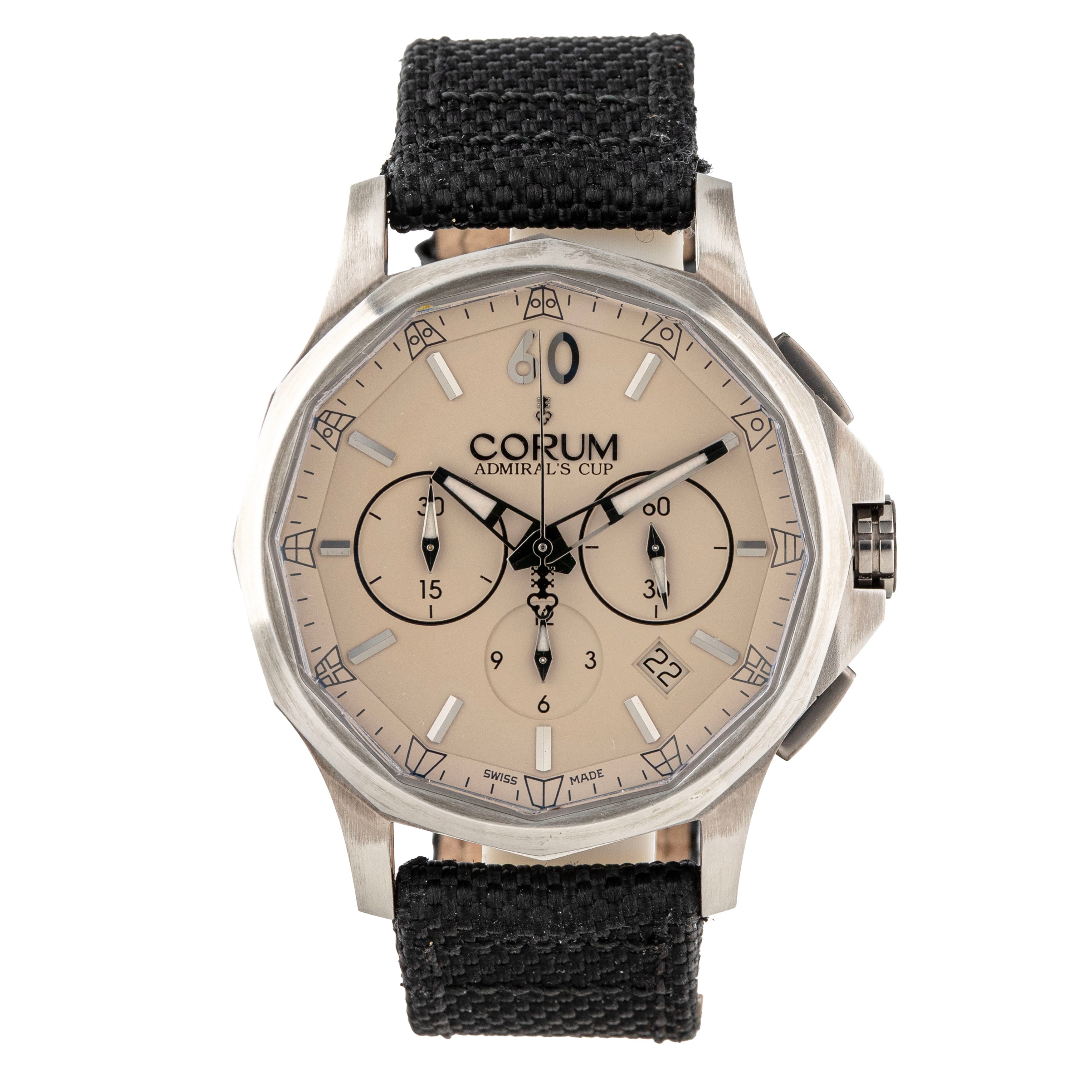 Corum Admiral's Cup Legend Stainless Steel Beige Dial 42mm 984.102.98-0603-AC13 Full Set