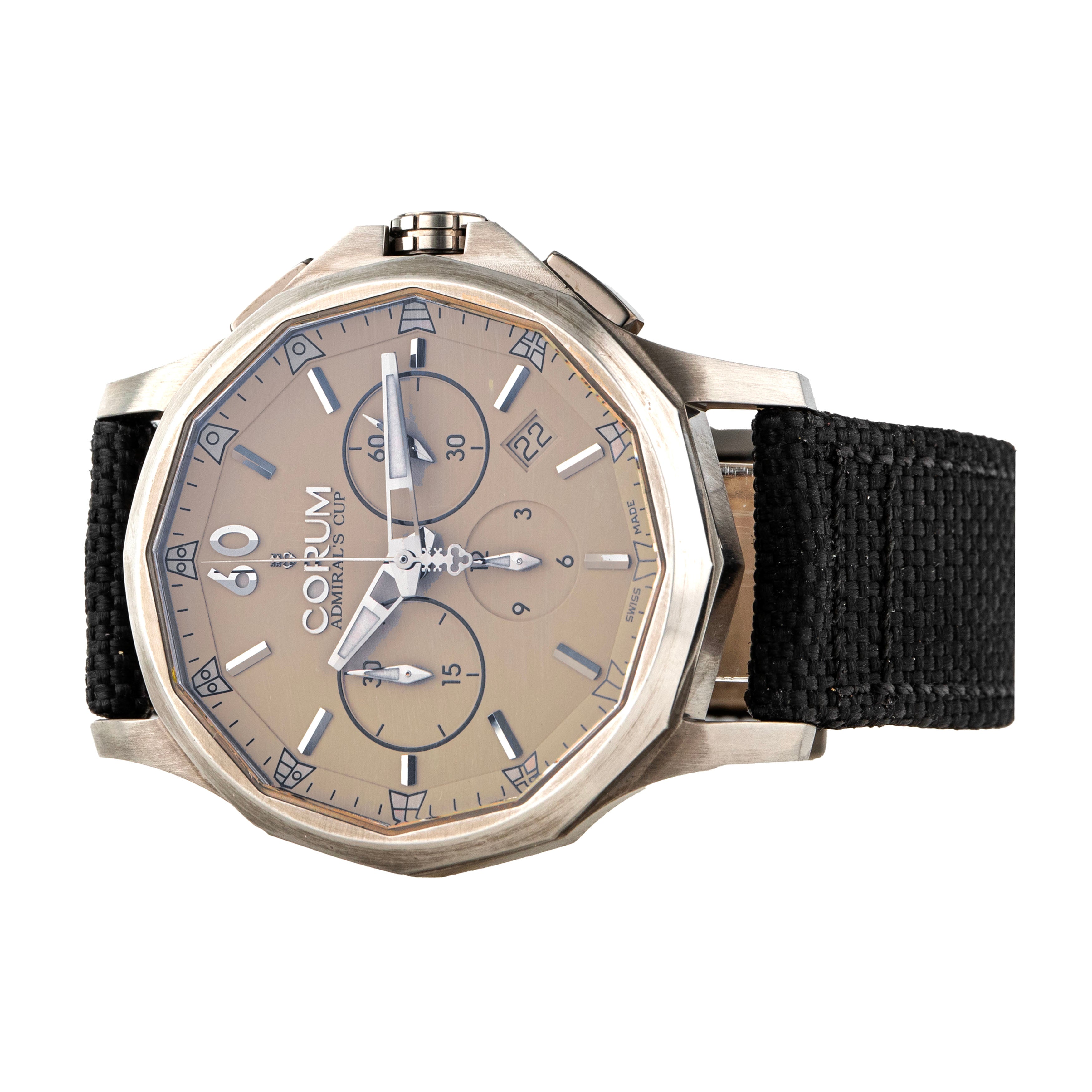 Corum Admiral's Cup Legend Stainless Steel Beige Dial 42mm 984.102.98-0603-AC13 Full Set