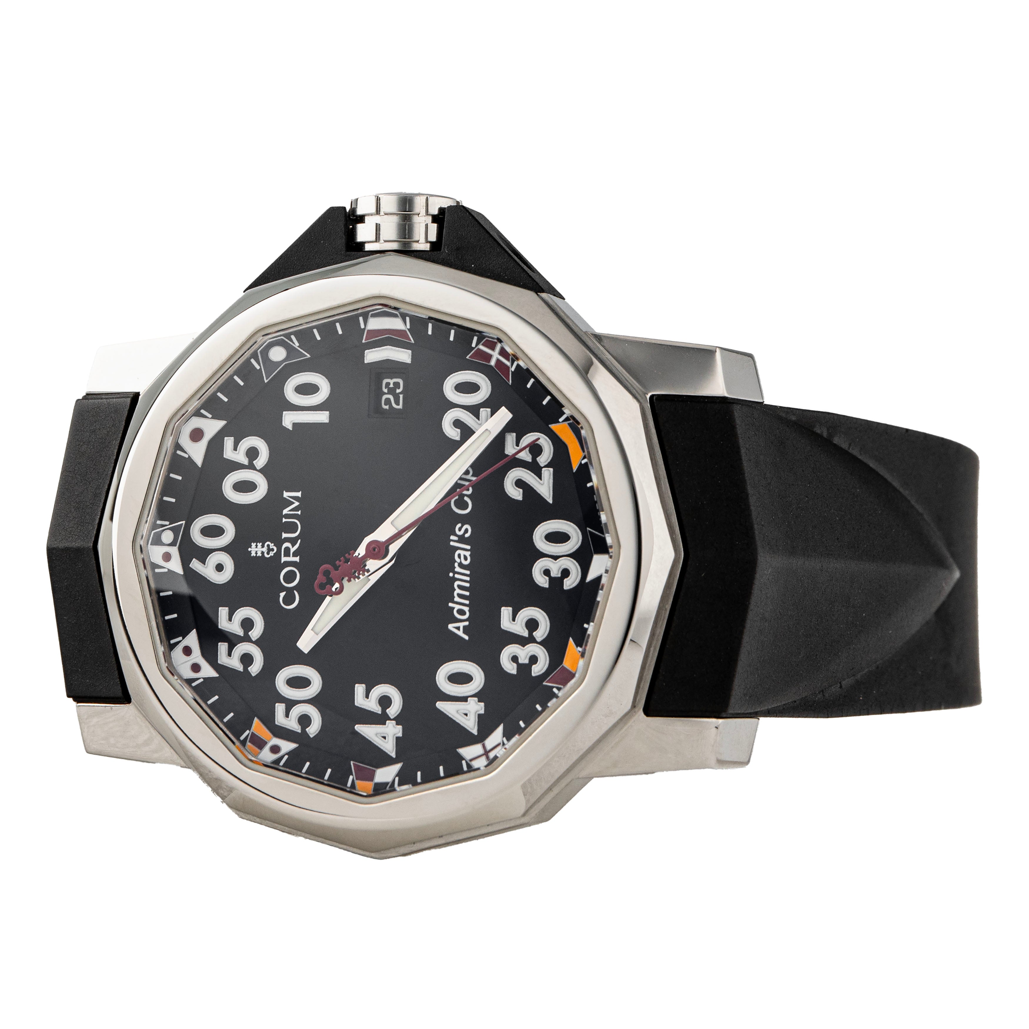 Corum Admiral's Cup Stainless Steel Black Dial 40mm 01.0010 Full Set