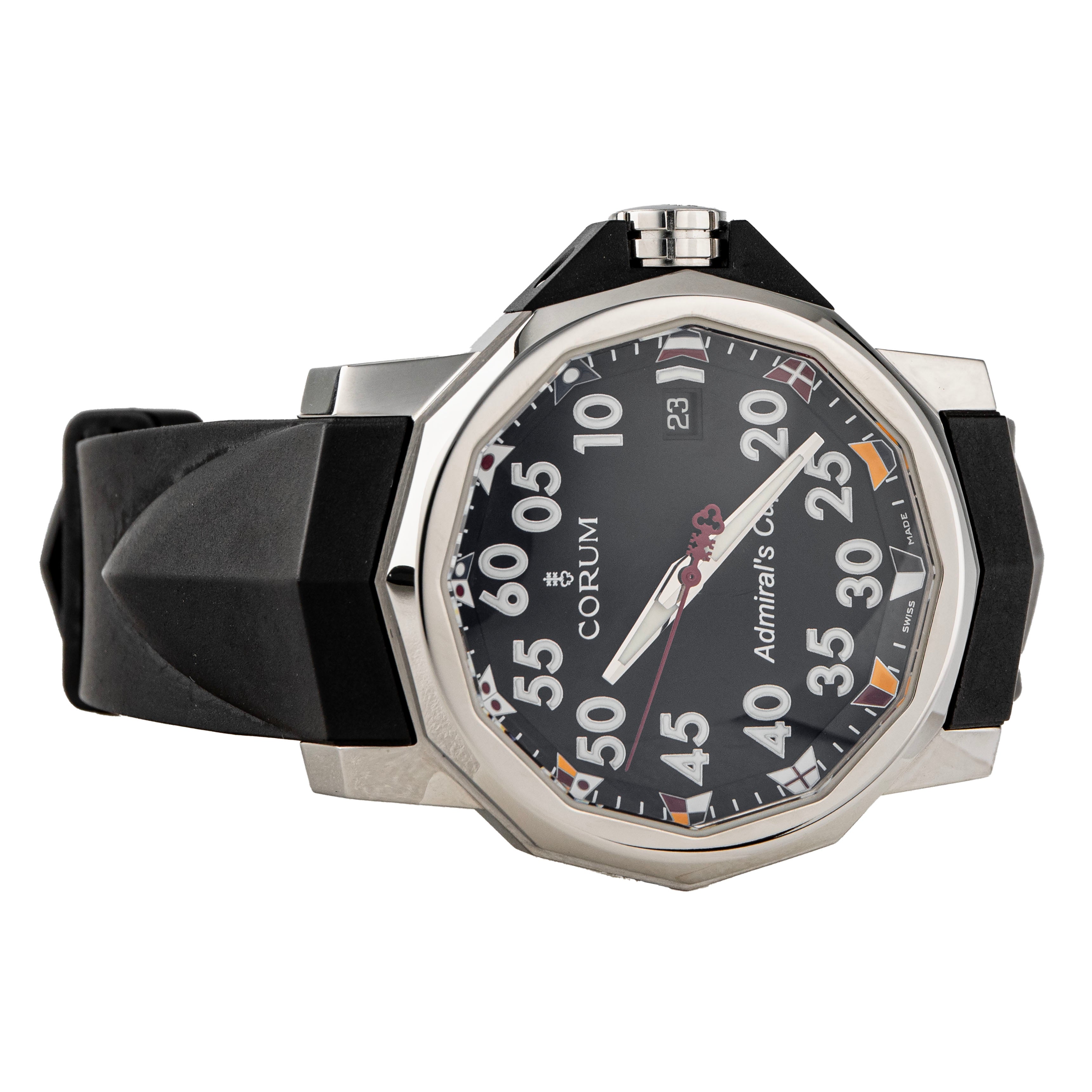 Corum Admiral's Cup Stainless Steel Black Dial 40mm 01.0010 Full Set