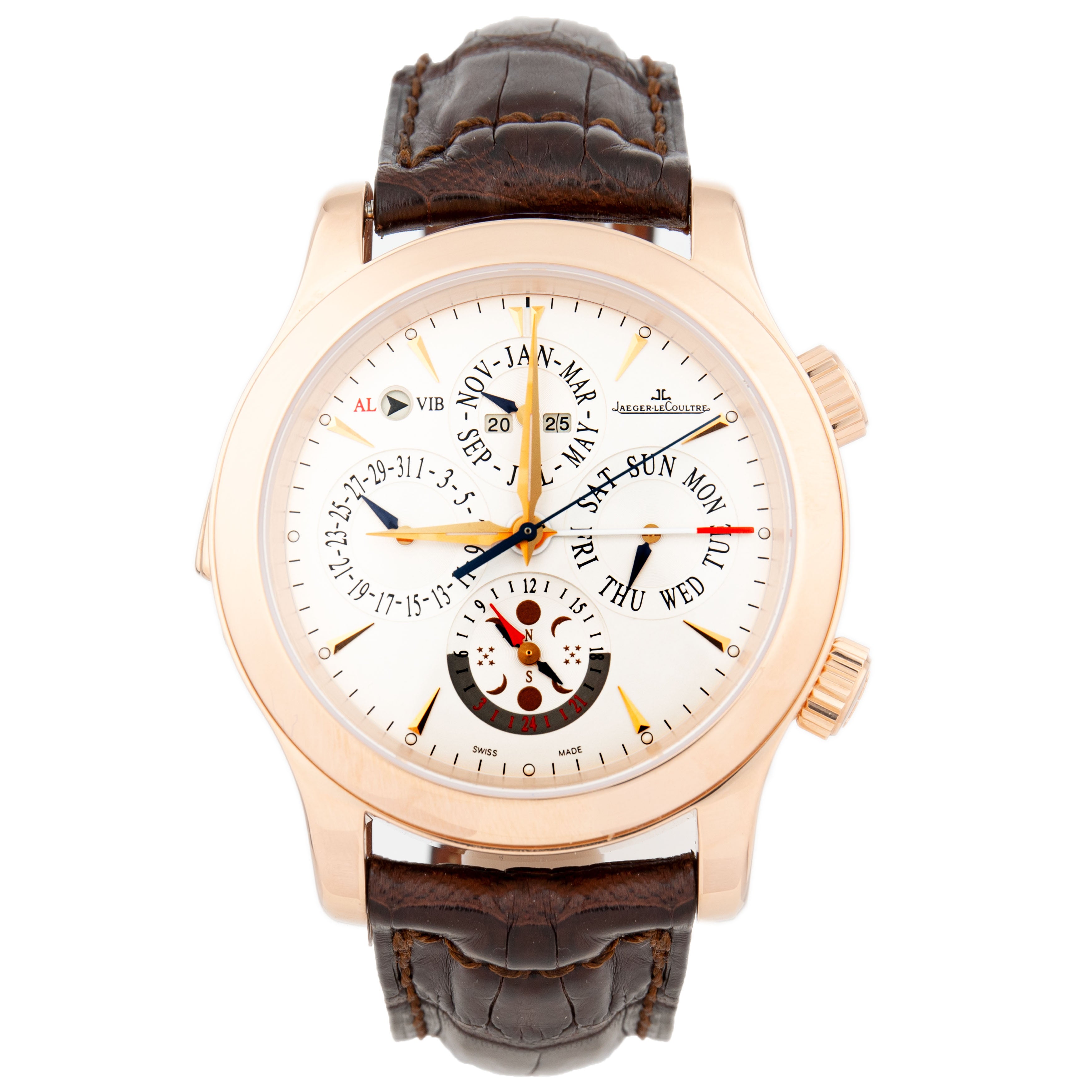 Jaeger-LeCoultre Master Grande Reveil Perpetual Calendar Rose Gold Silver Dial 43mm Q163242A
