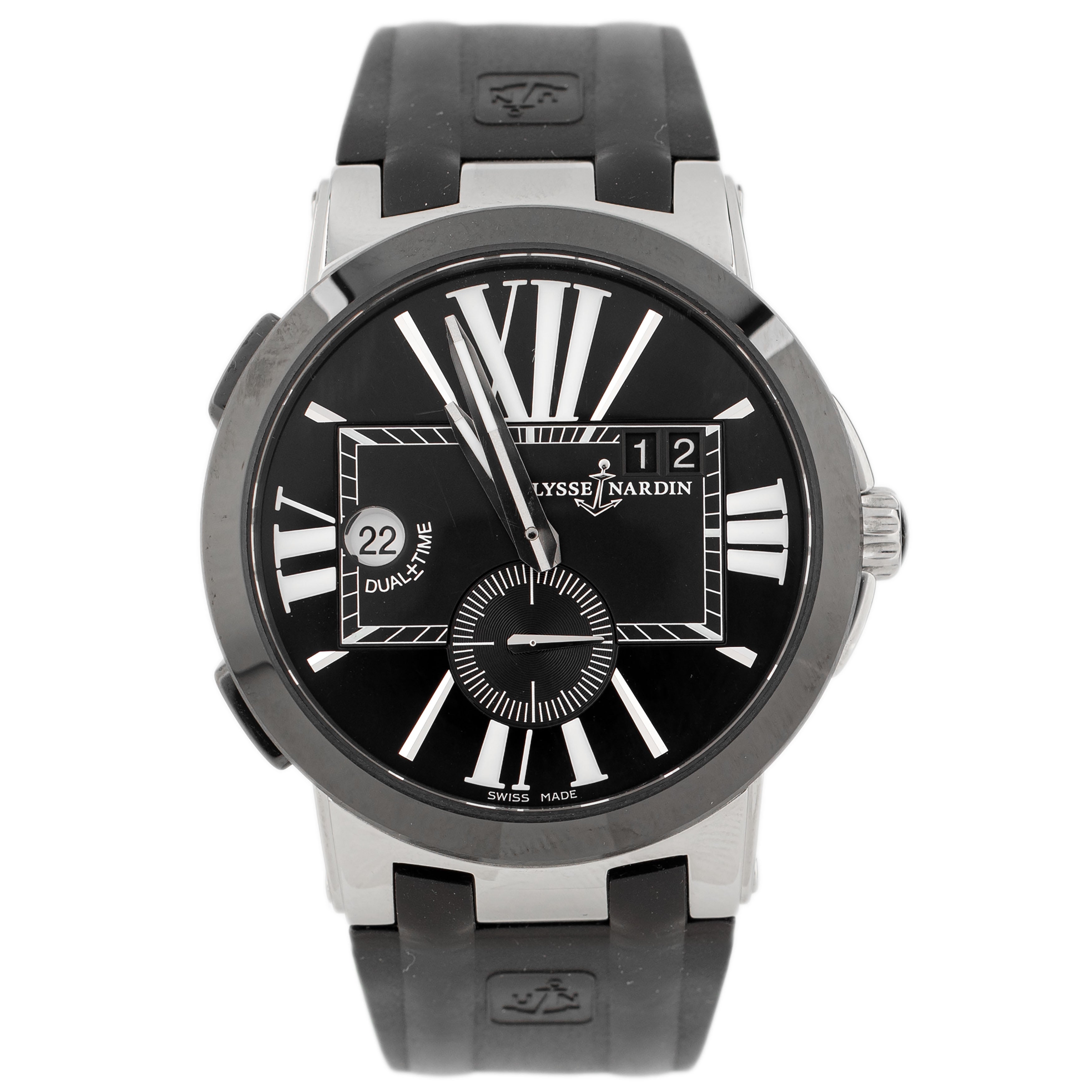 Ulysse Nardin Executive Dual Time Stainless Steel Black Dial 43mm 243-00-3/42