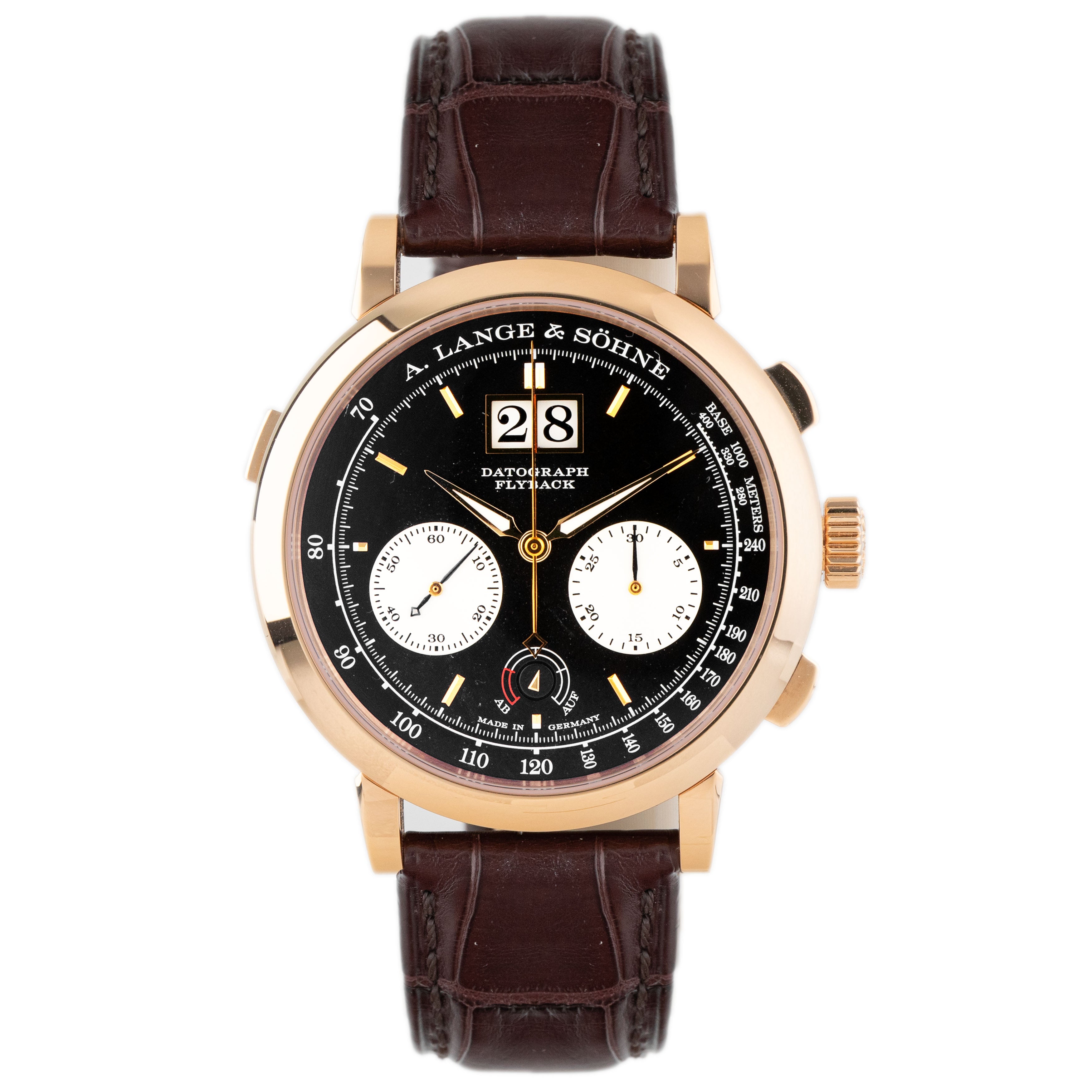 A. Lange & Sohne Datograph Up/Down Rose Gold Black Dial 41mm 405.031