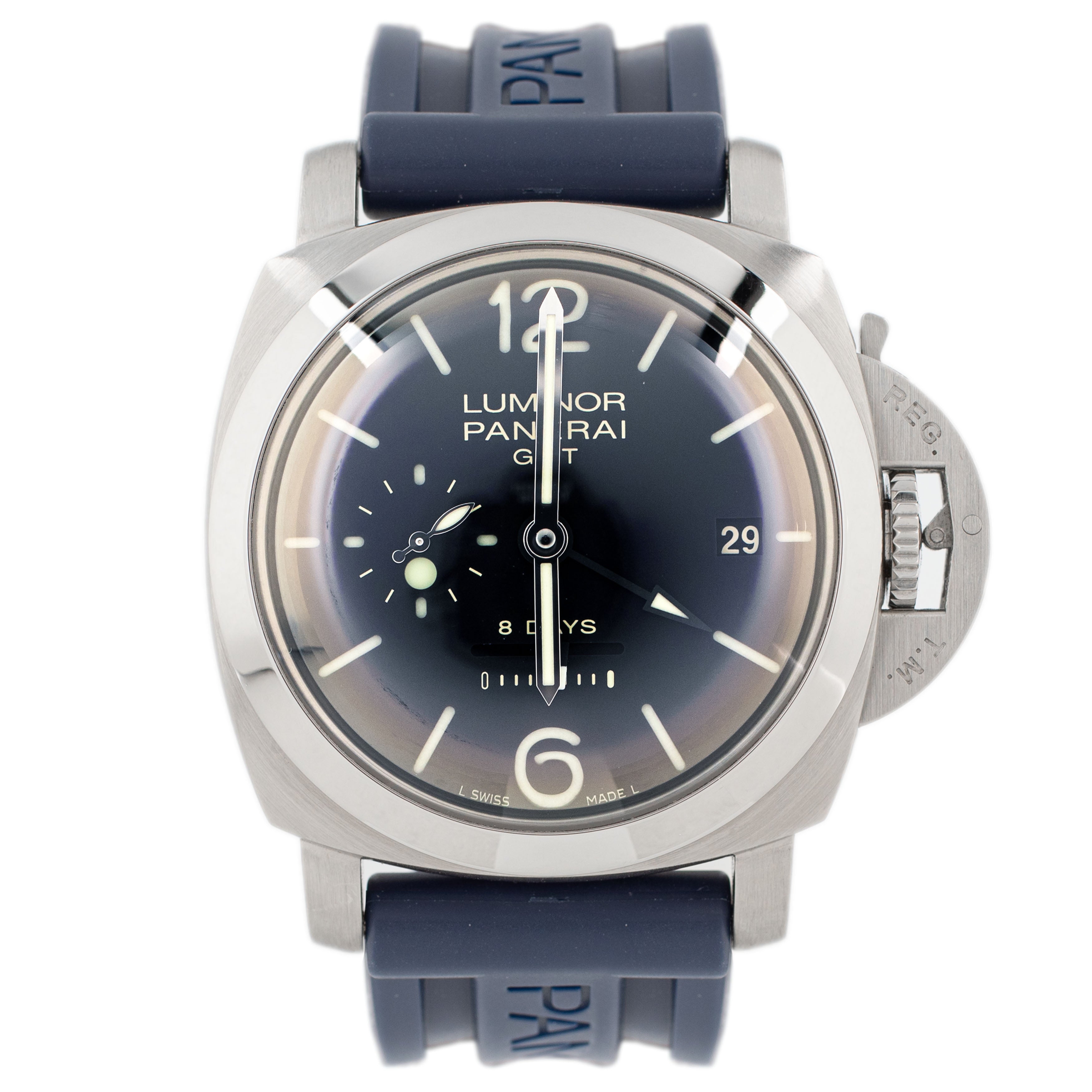Panerai Luminor 1950 8 Days GMT Stainless Steel Black Dial 44mm Pam00233