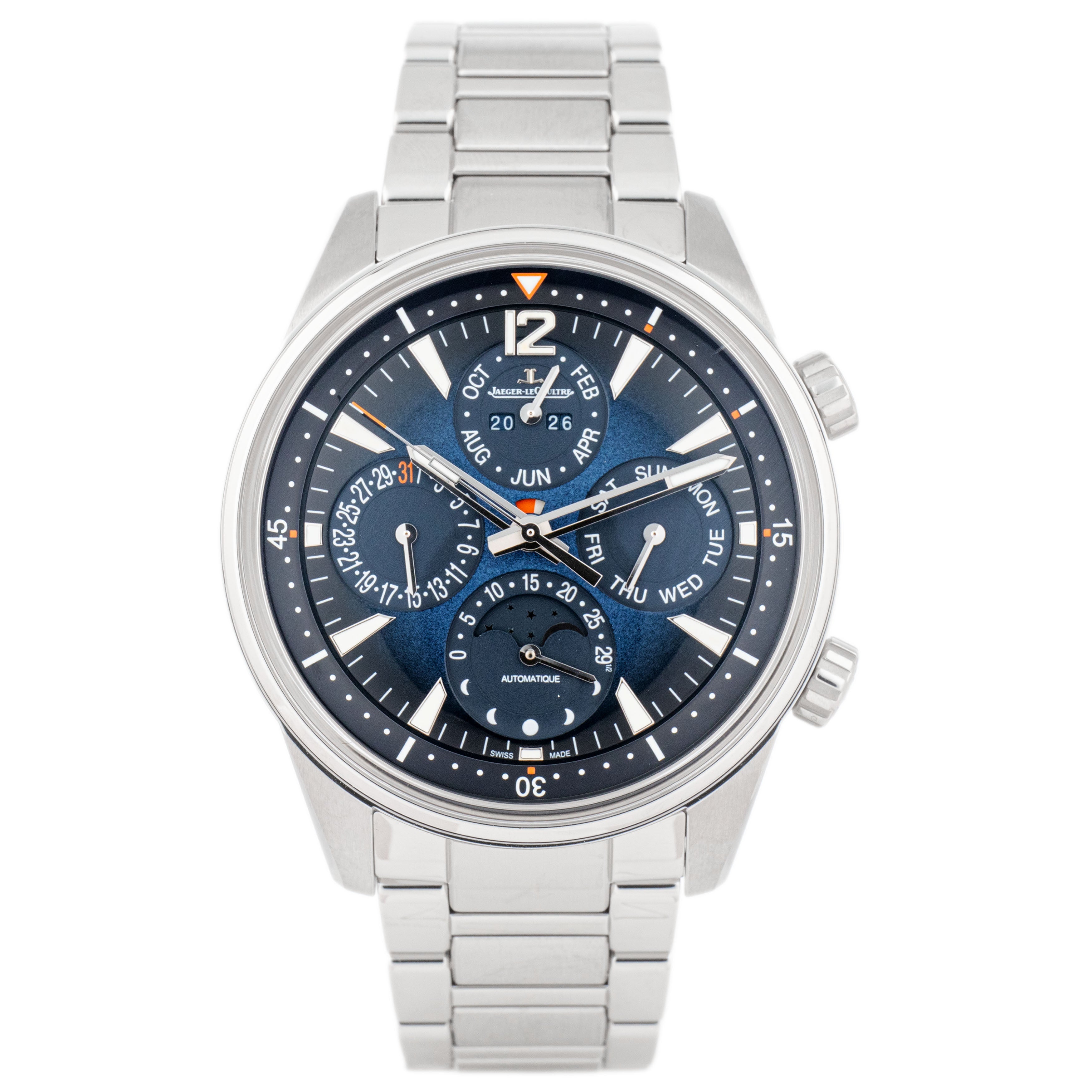 Jaeger-LeCoultre Polaris Perpetual Calendar Stainless Steel Blue Dial 42mm Q9088180 Full Set