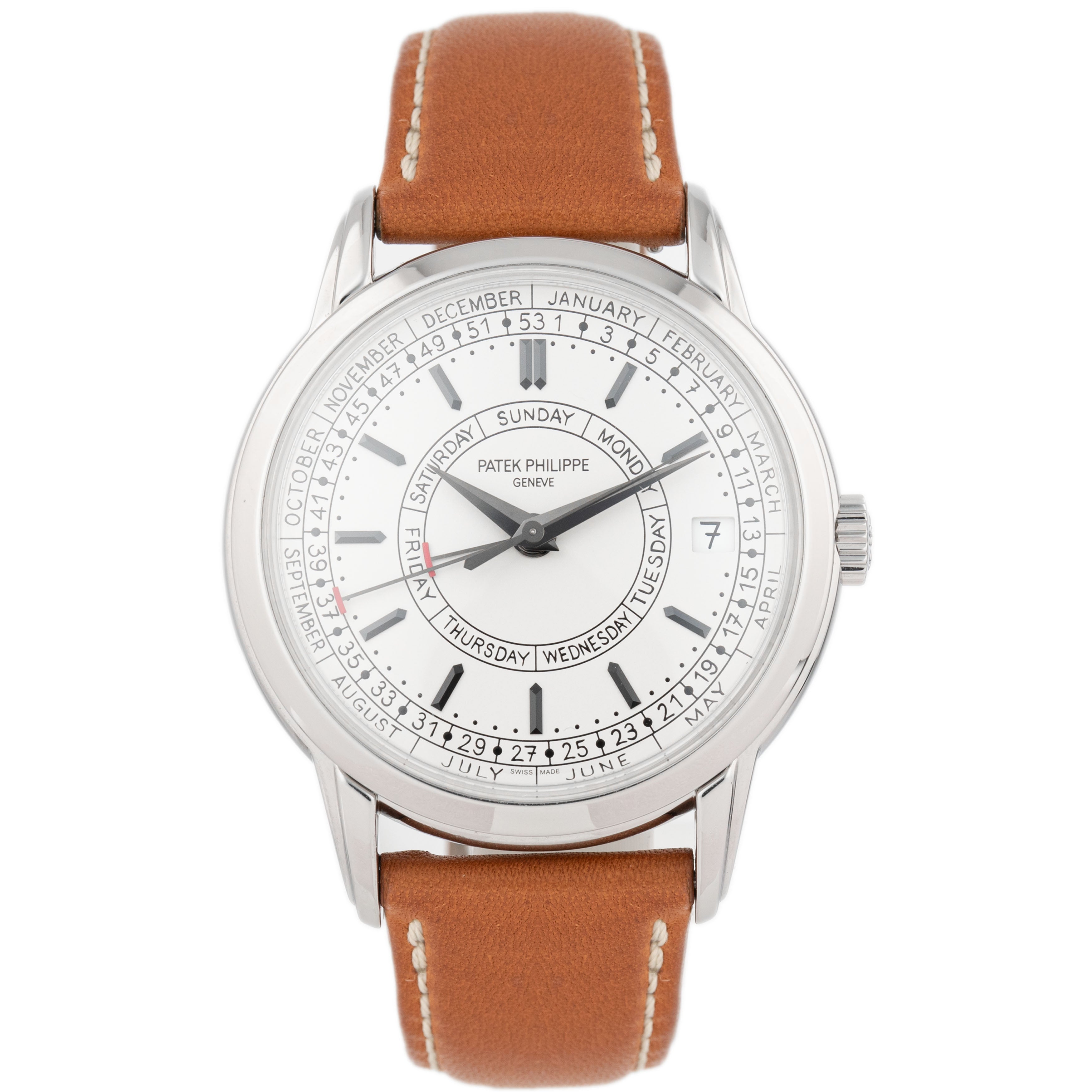 Patek Philippe Complications Calatrava Weekly Calendar Stainless Steel Silver Dial 40mm 5212A Full Set