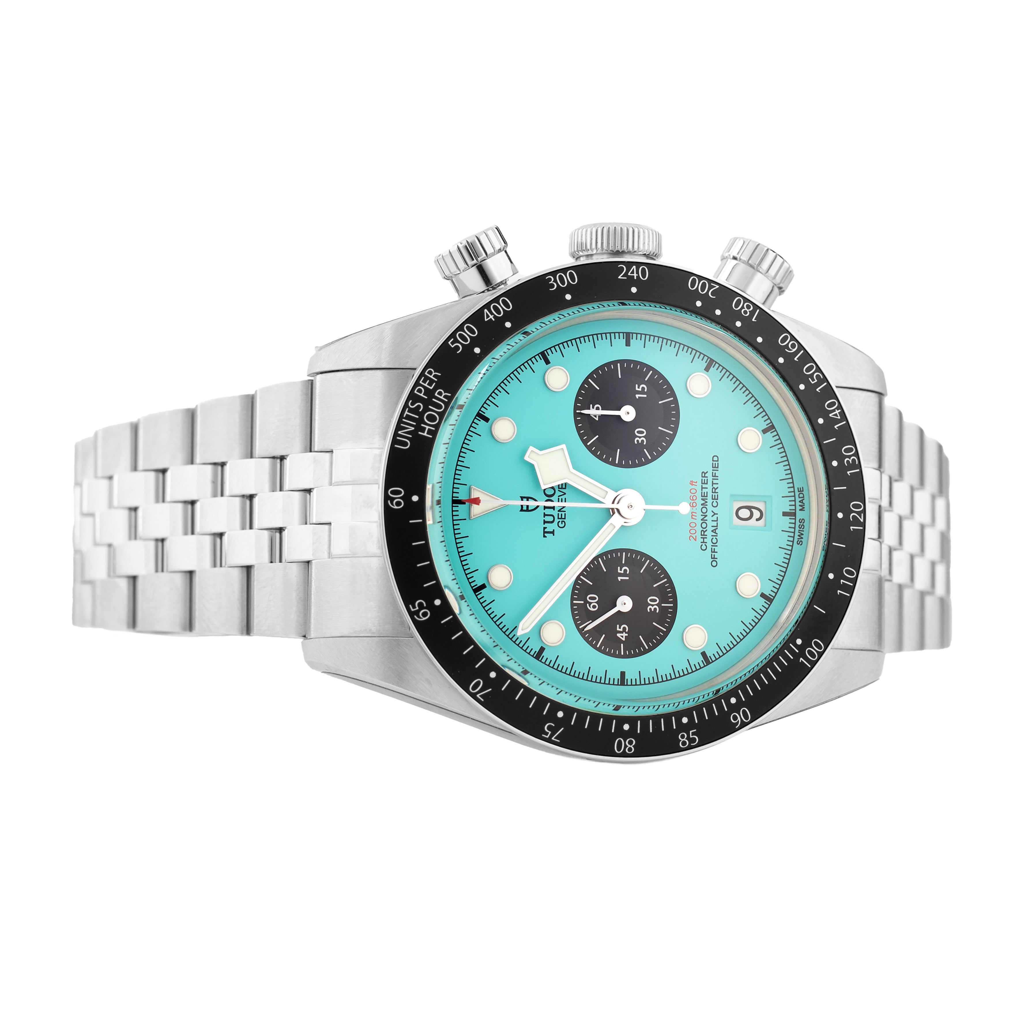 Tudor Black Bay Chrono Flamingo Stainless Steel Turquoise Dial 41mm M79360N-0024 Full Set