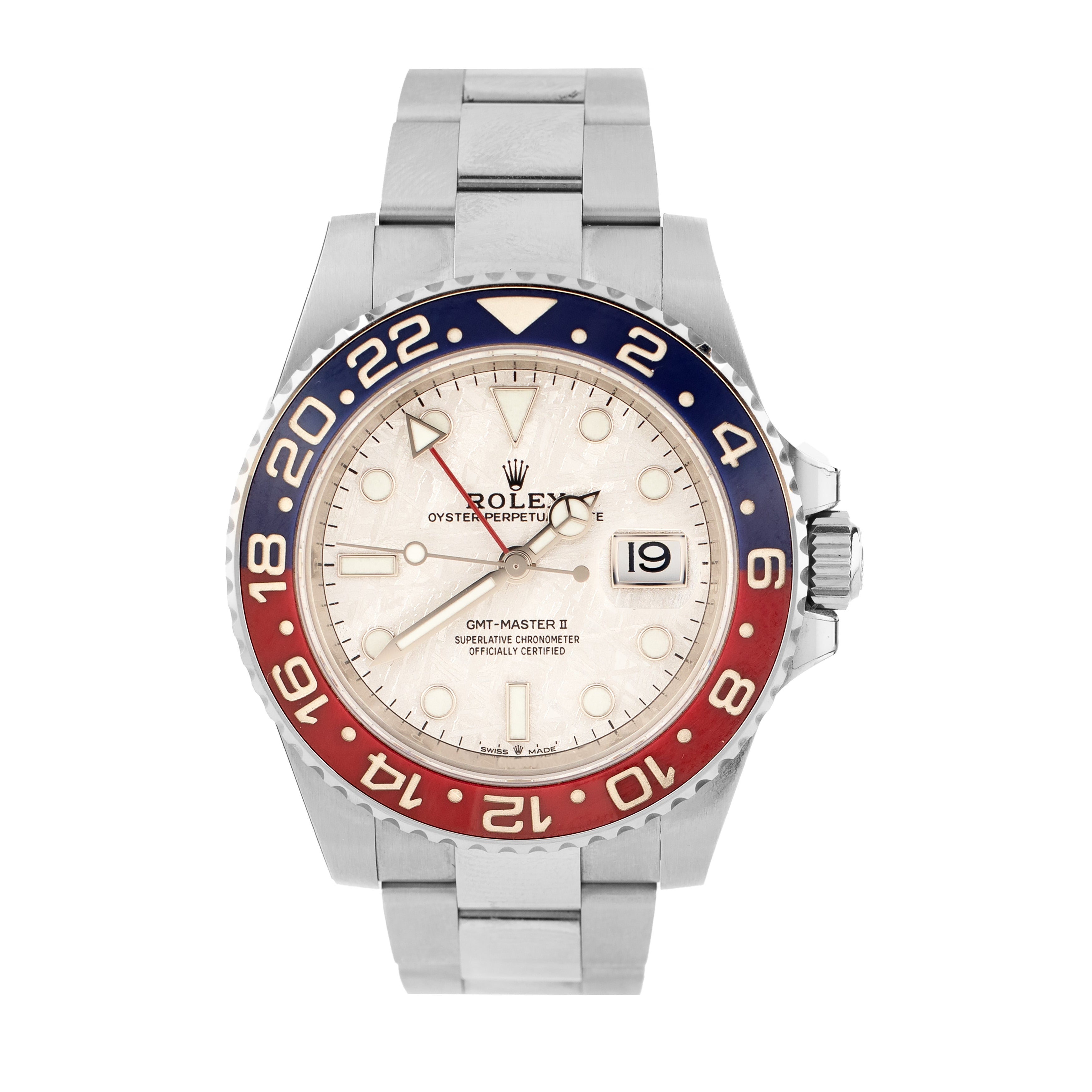 Rolex GMT-Master II Pepsi White Gold Meteorite Dial 40mm 126719BLRO Full Set