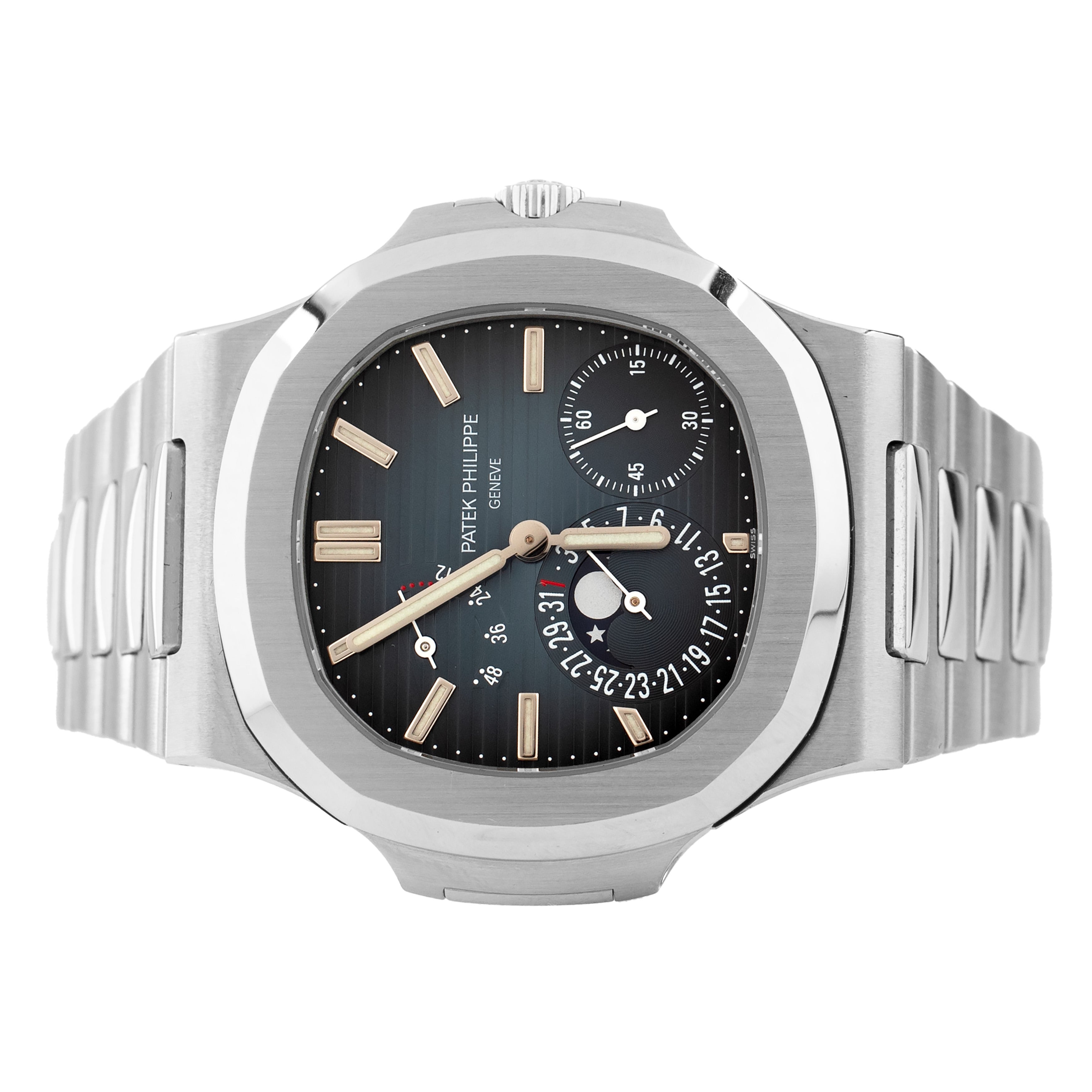 Patek Philippe Nautilus Moon Phases Stainless Steel Blue Dial 40mm 5712/1A-001 Full Set