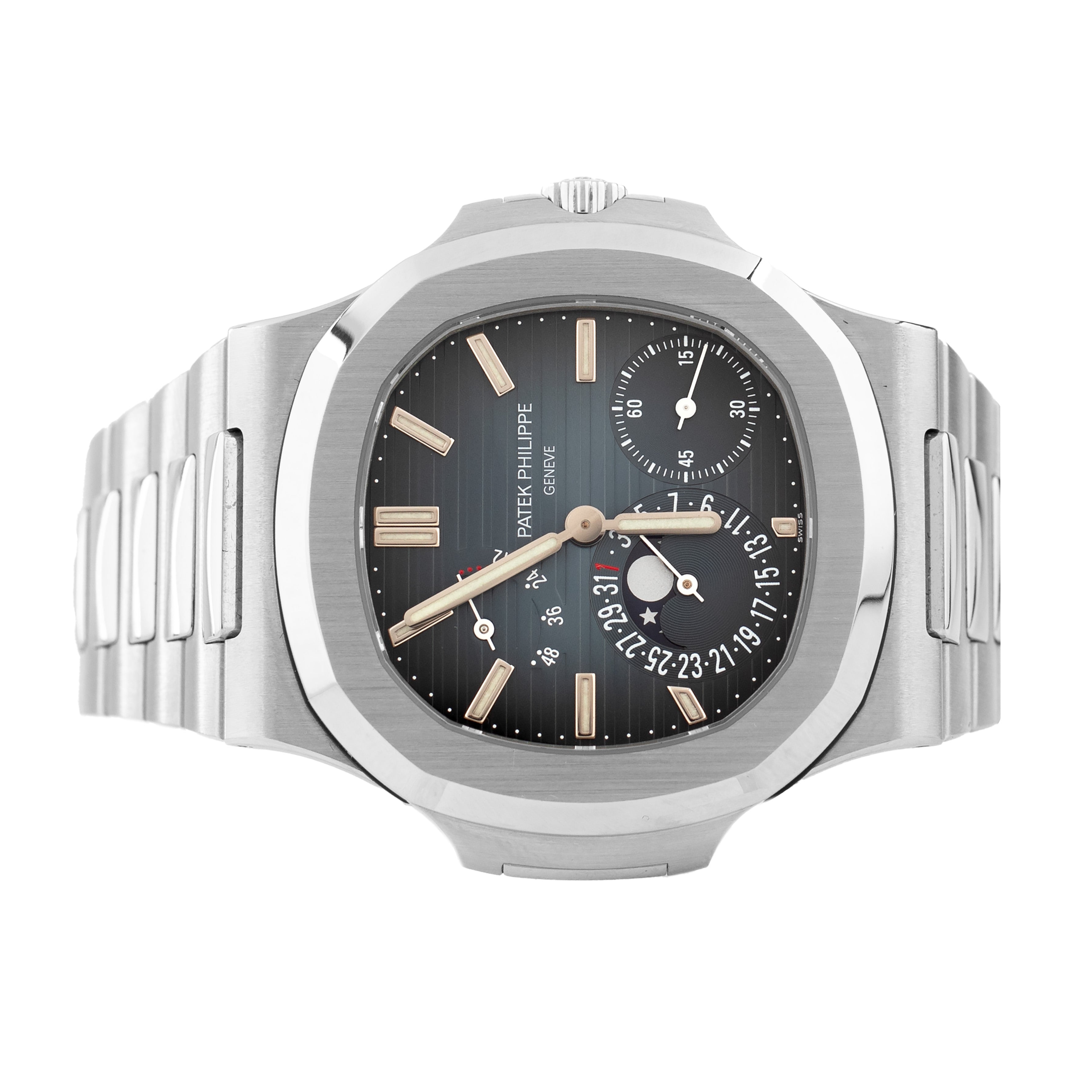 Patek Philippe Nautilus Moon Phases Stainless Steel Blue Dial 40mm 5712/1A-001 Full Set