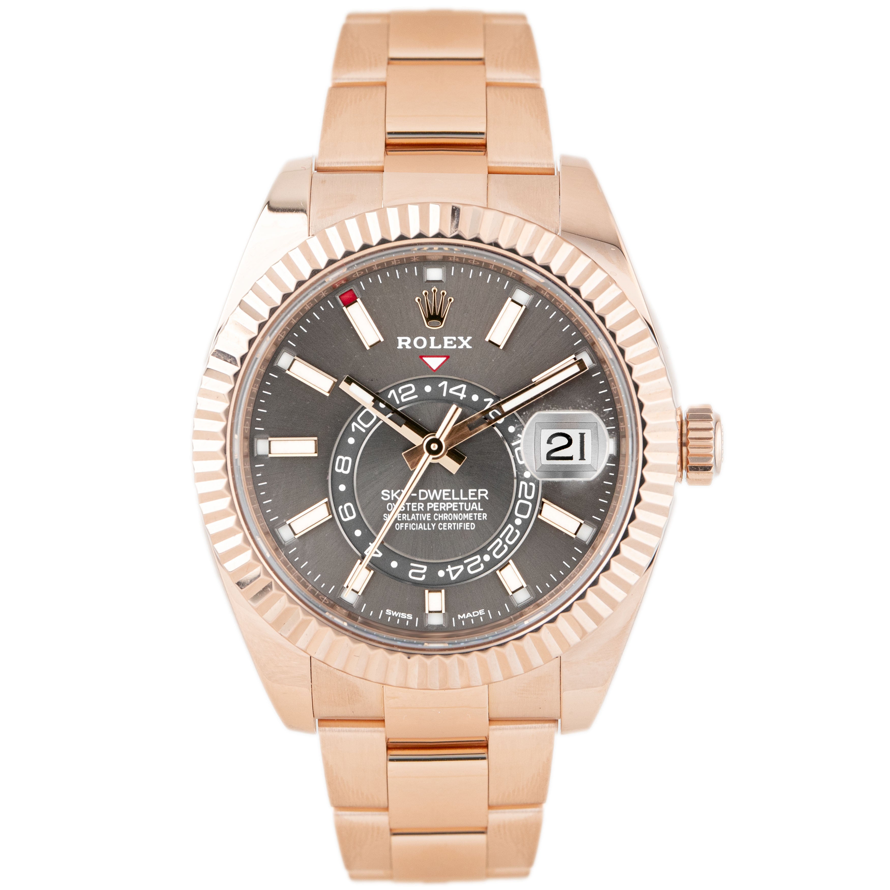 Rolex Sky-Dweller Rose Gold Slate Gray Dial Oyster 42mm 336935