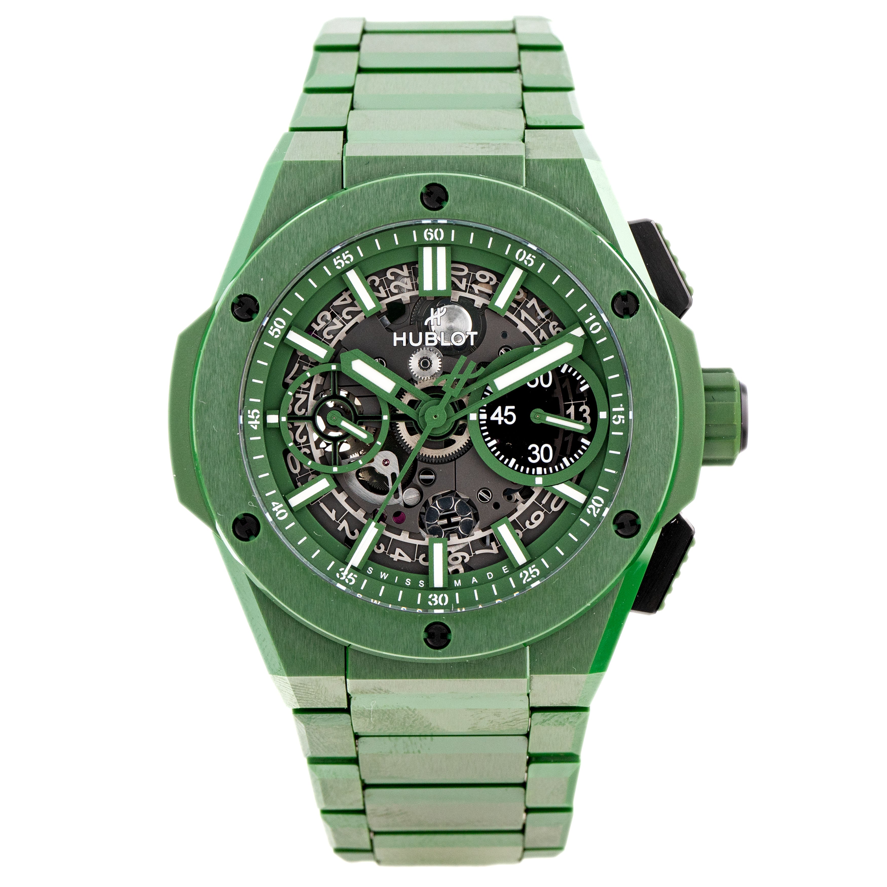 Hublot Big Bang Unico Green Ceramic Limited Edition Skeleton Dial 42mm 451.GX.5220.GX Full Set