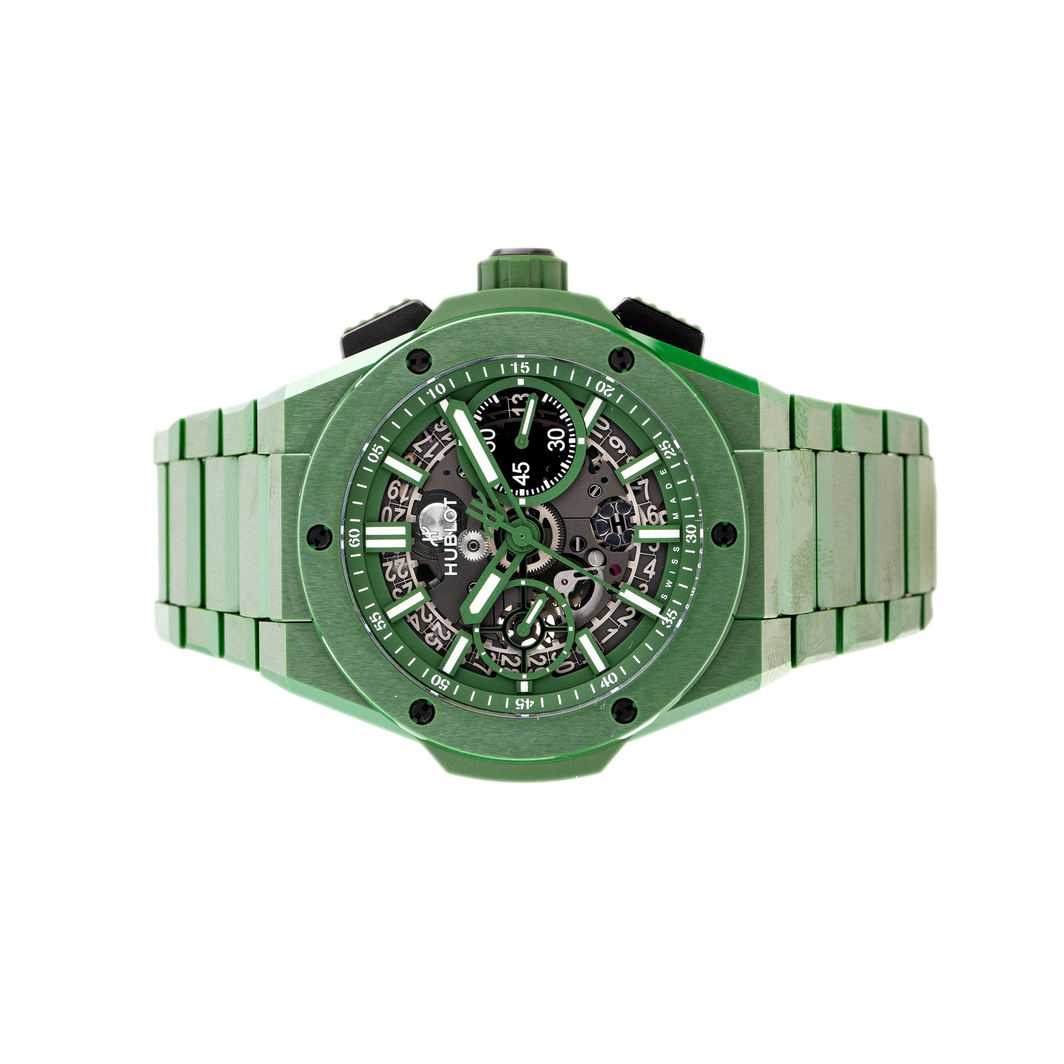 Hublot Big Bang Unico Green Ceramic Limited Edition Skeleton Dial 42mm 451.GX.5220.GX Full Set