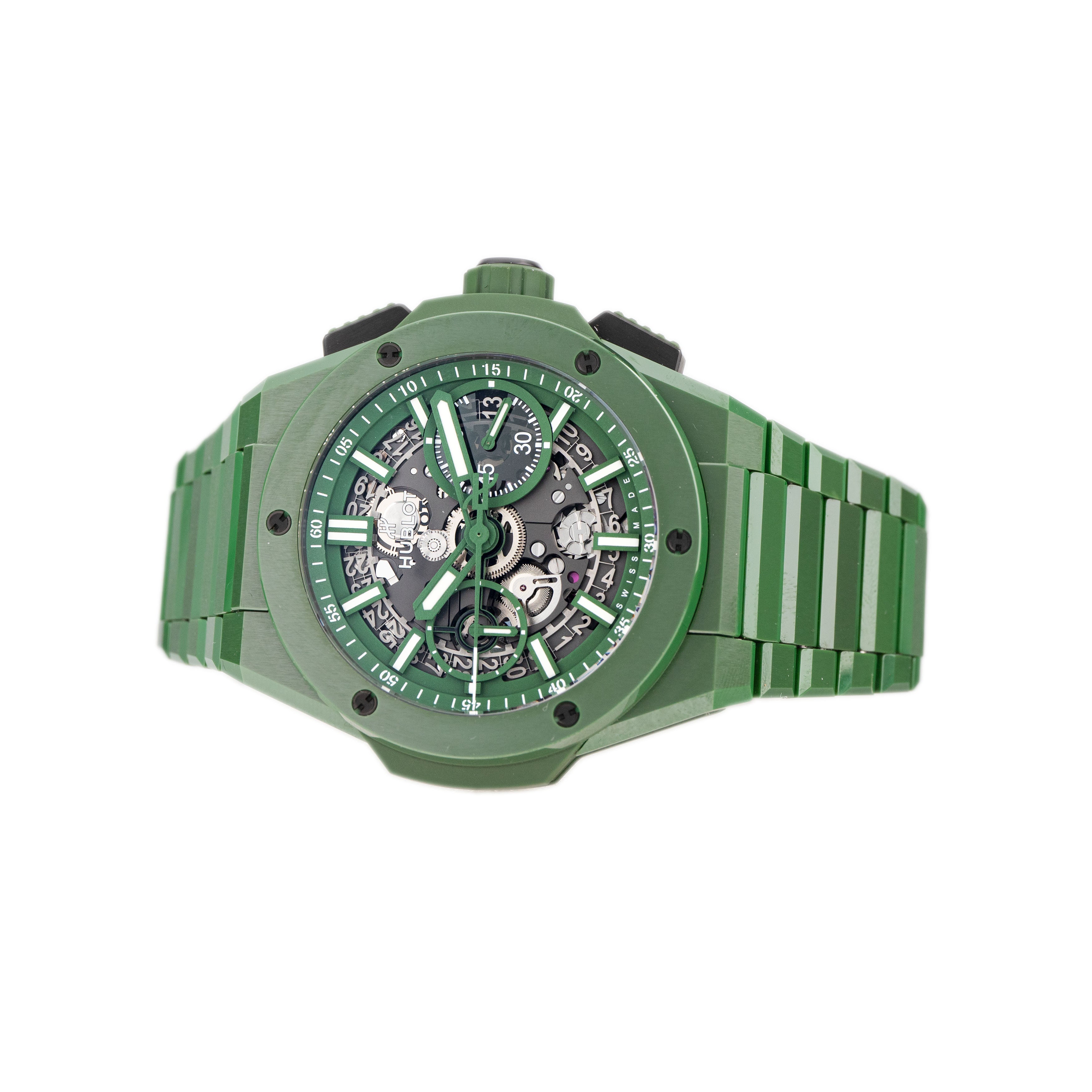 Hublot Big Bang Unico Green Ceramic Limited Edition Skeleton Dial 42mm 451.GX.5220.GX Full Set