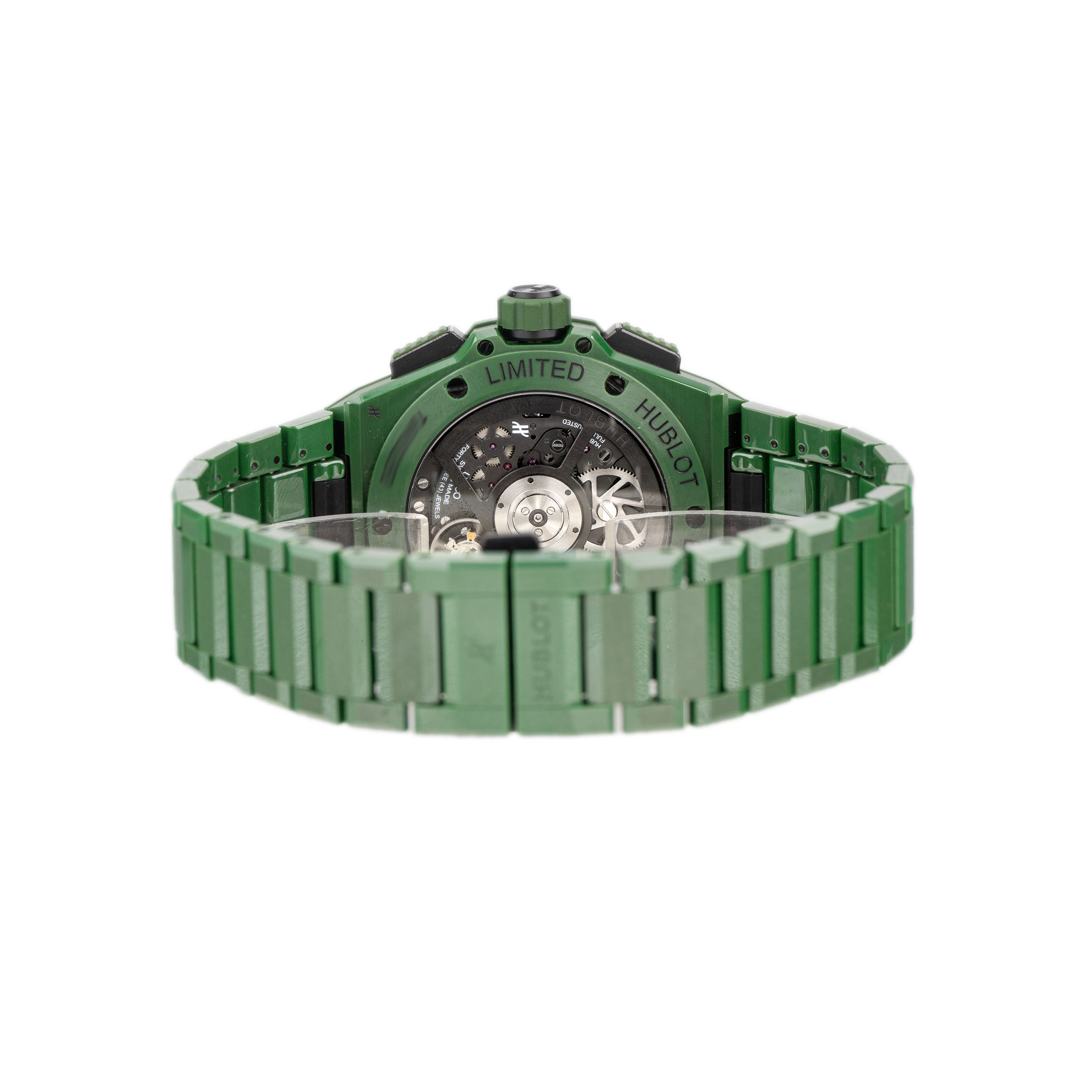 Hublot Big Bang Unico Green Ceramic Limited Edition Skeleton Dial 42mm 451.GX.5220.GX Full Set