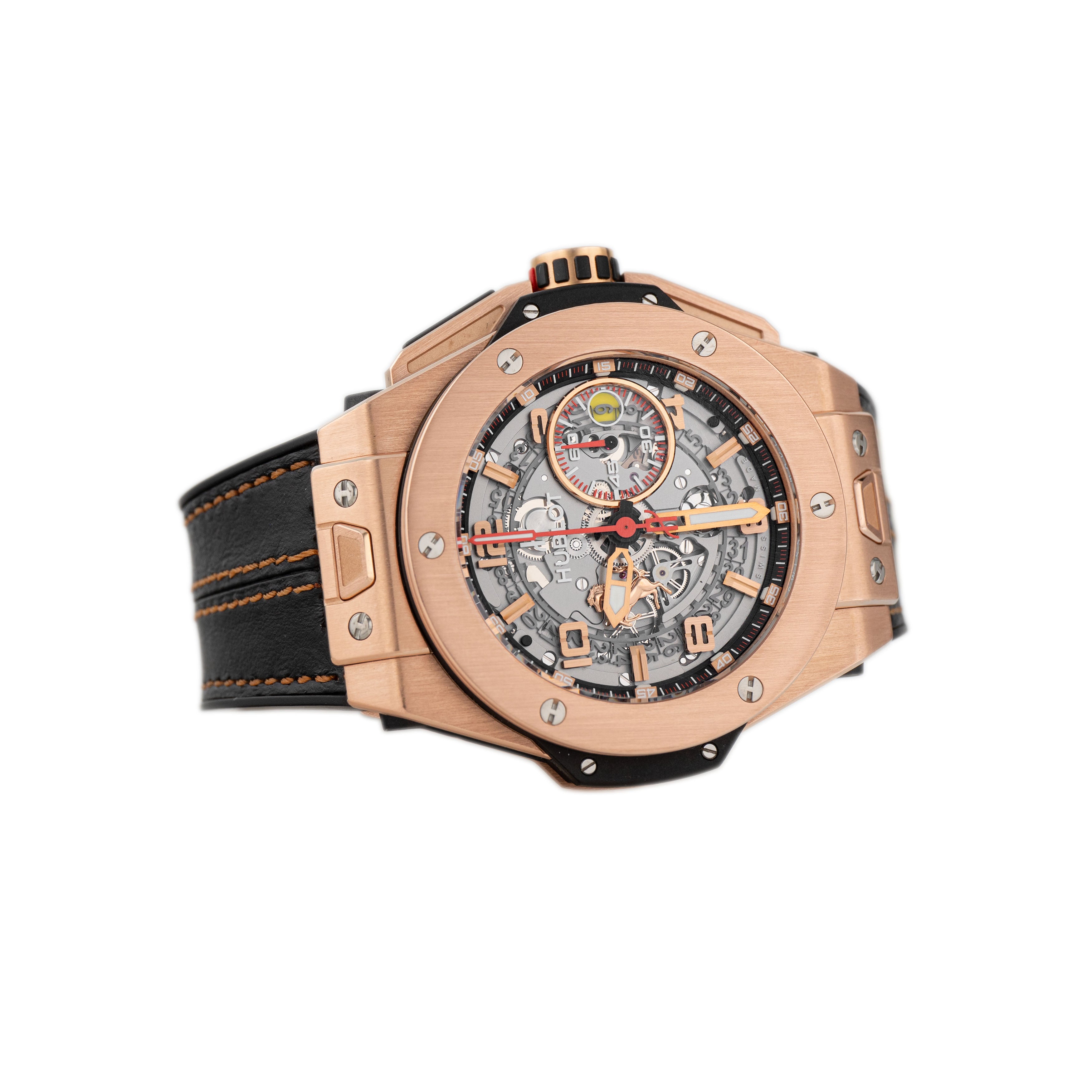 Hublot Big Bang Ferrari Rose Gold Skelton Dial 45mm 401.OX.0123.VR Full Set