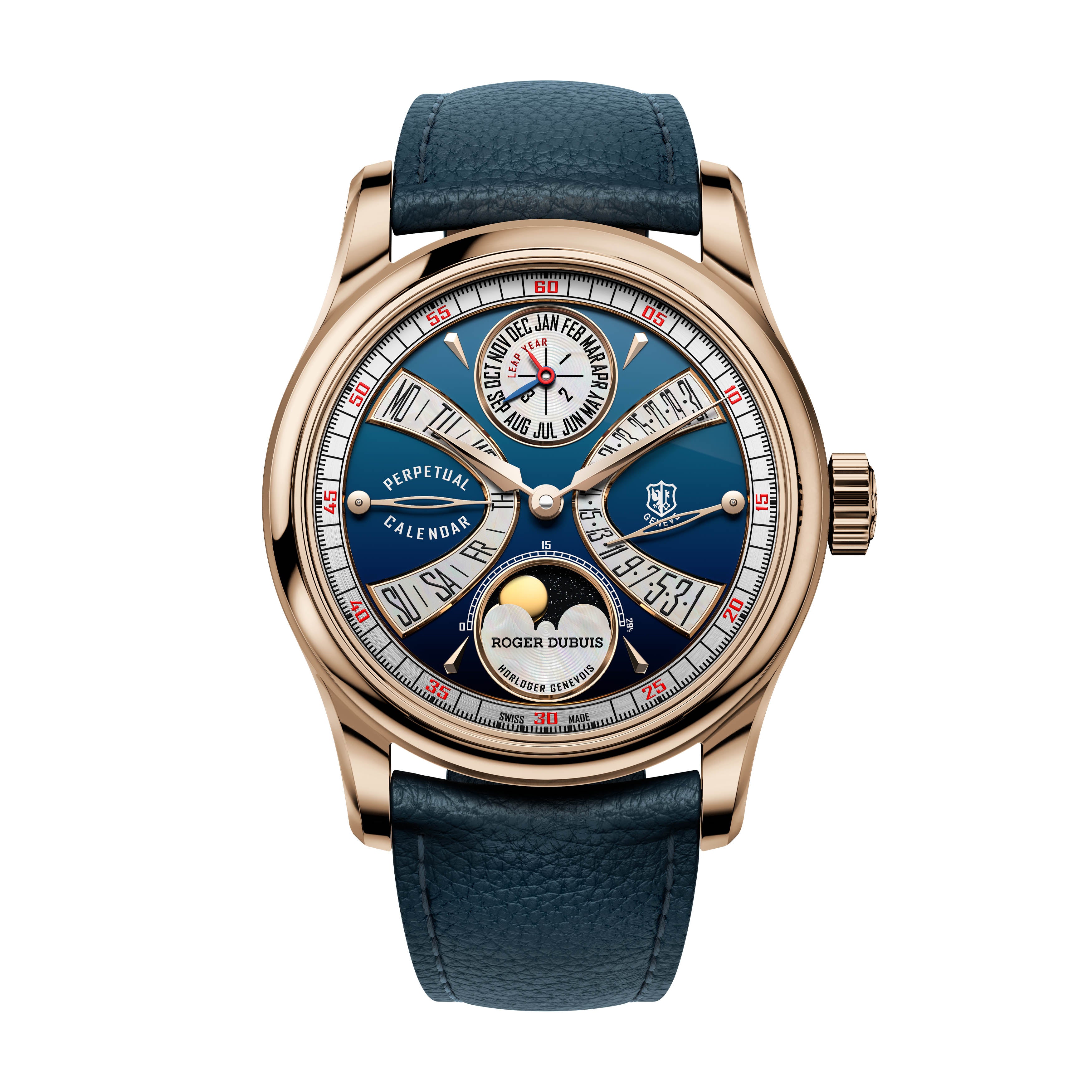 Roger Dubuis Hommage La Placide Watch, 38mm Blue Dial, DBHO0612
