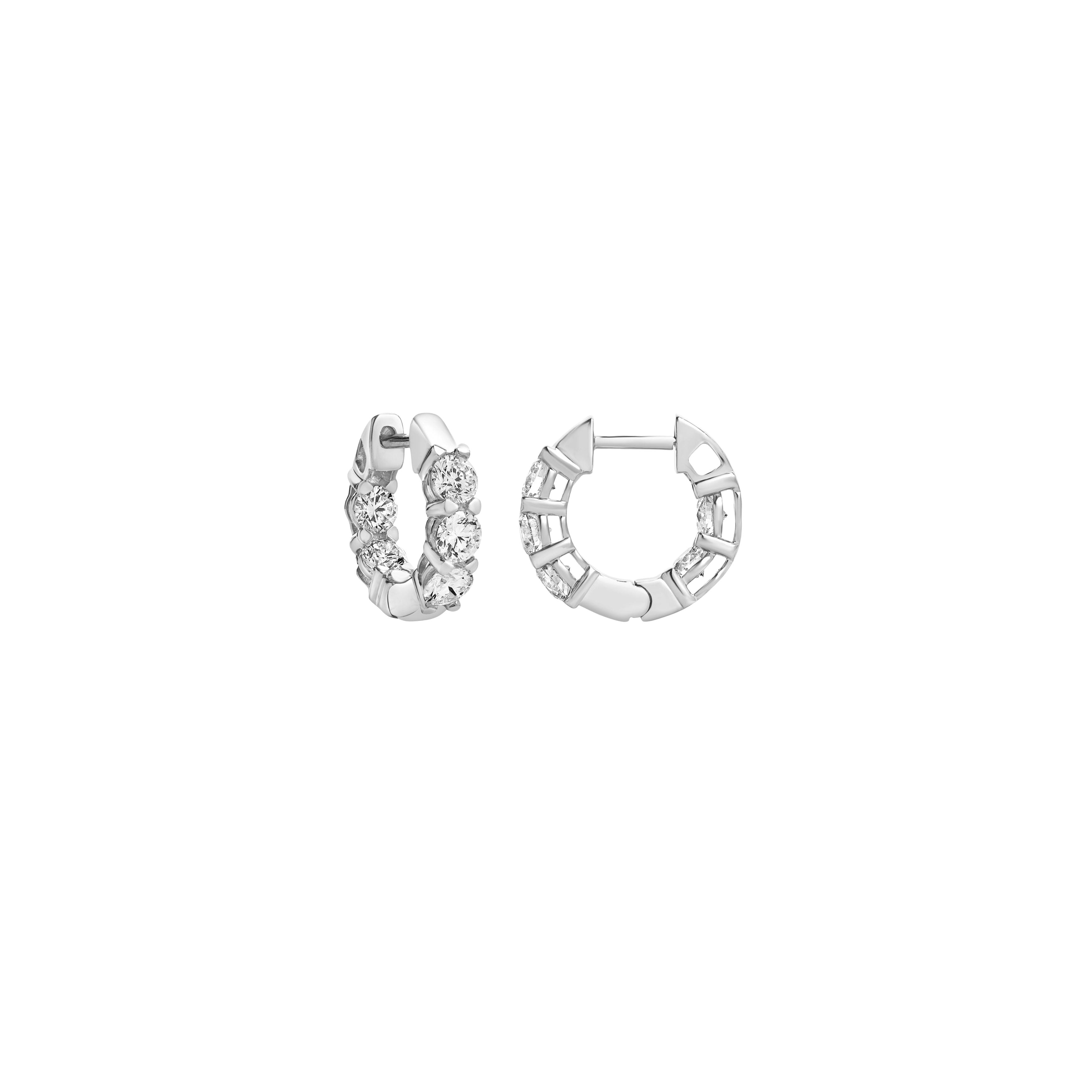 14K White Gold Lab-Grown 1.75ct Huggie Diamond Earrings