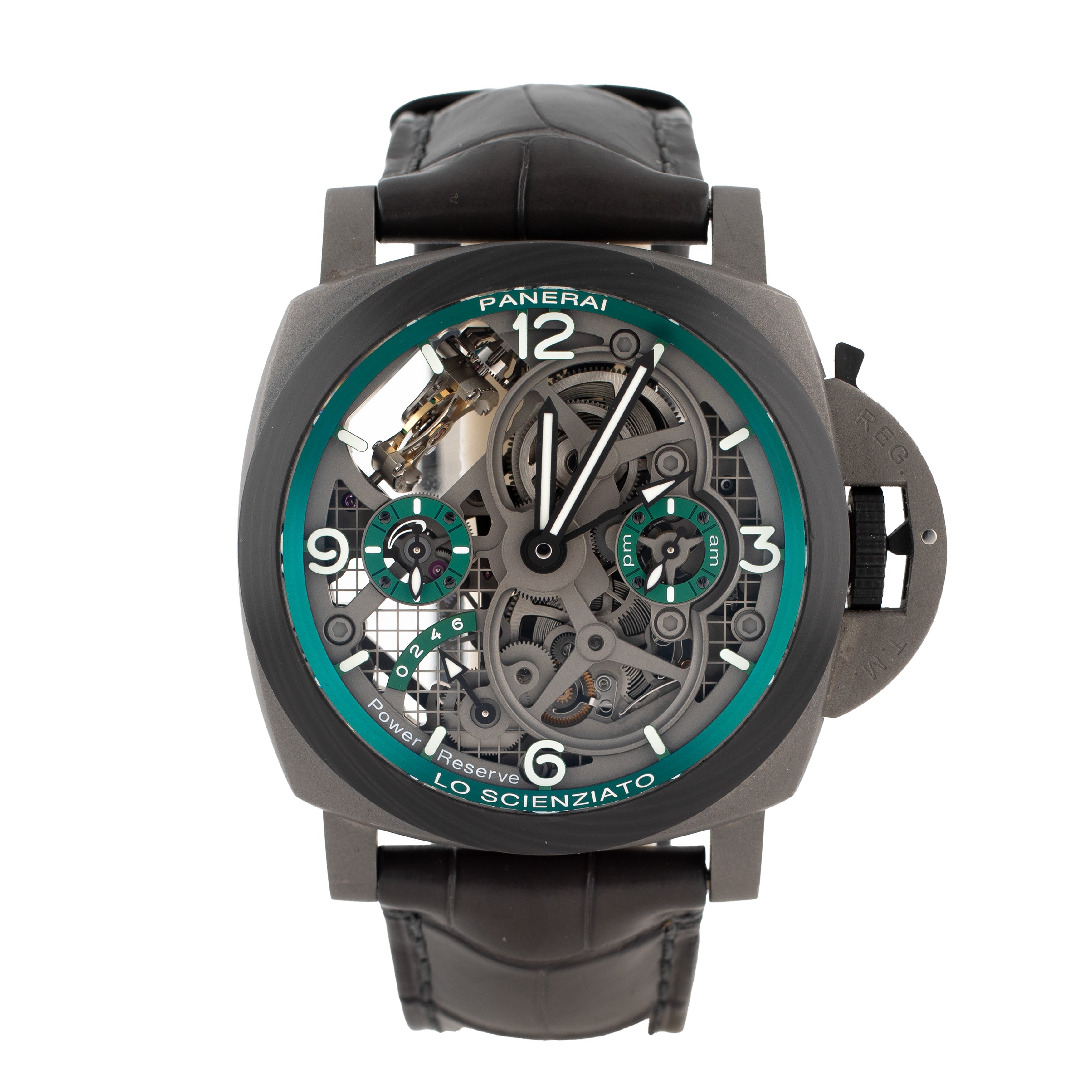Panerai Luminor Tourbillon GMT Lo Scienziato Titanium Skeleton Dial 47mm Pam00768