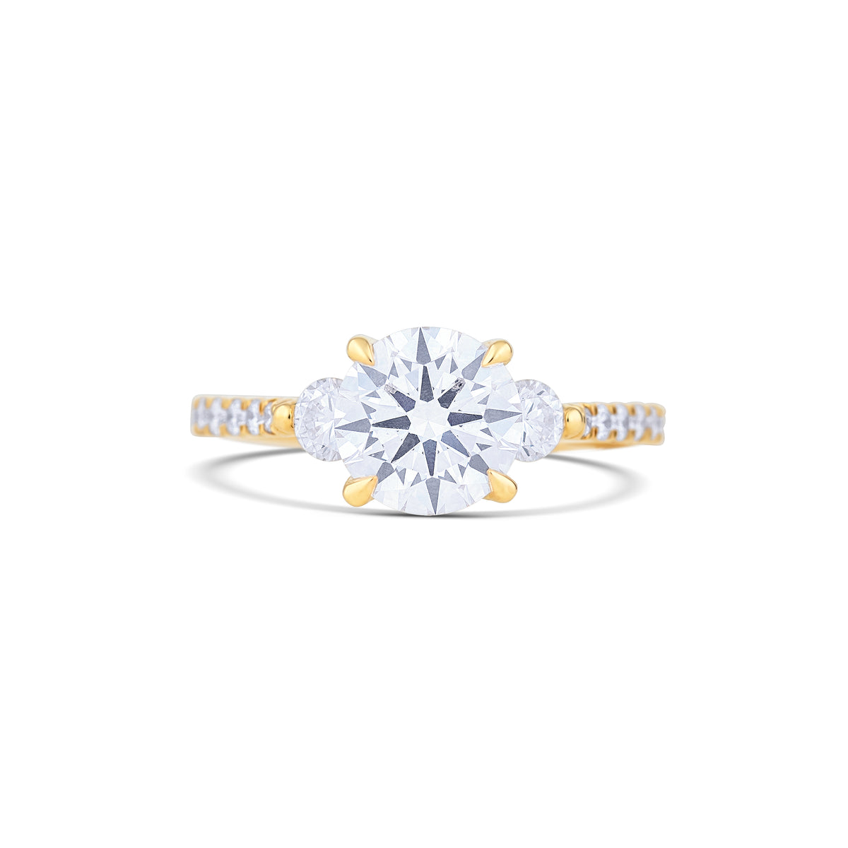 18K Yellow Gold Round Lab-Grown Diamond Engagement Ring