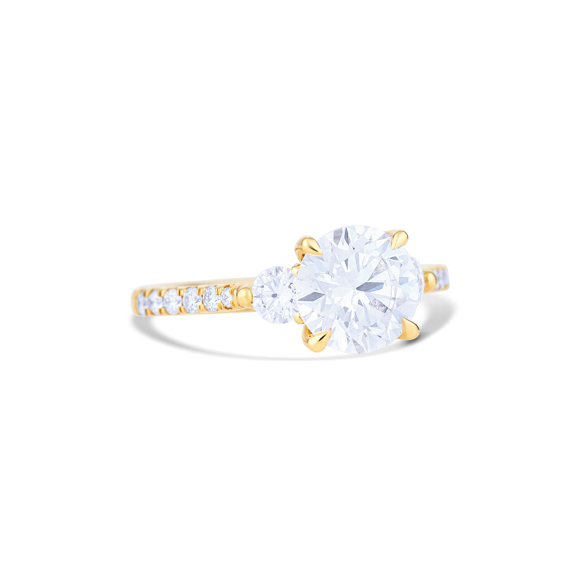18K Yellow Gold Round Lab-Grown Diamond Engagement Ring
