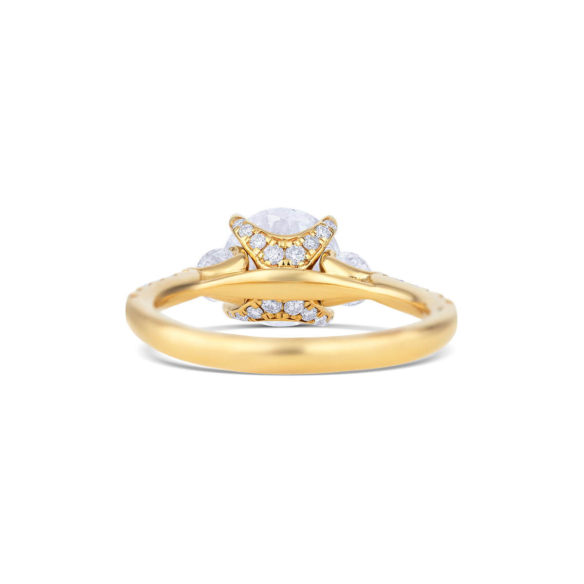 18K Yellow Gold Round Lab-Grown Diamond Engagement Ring