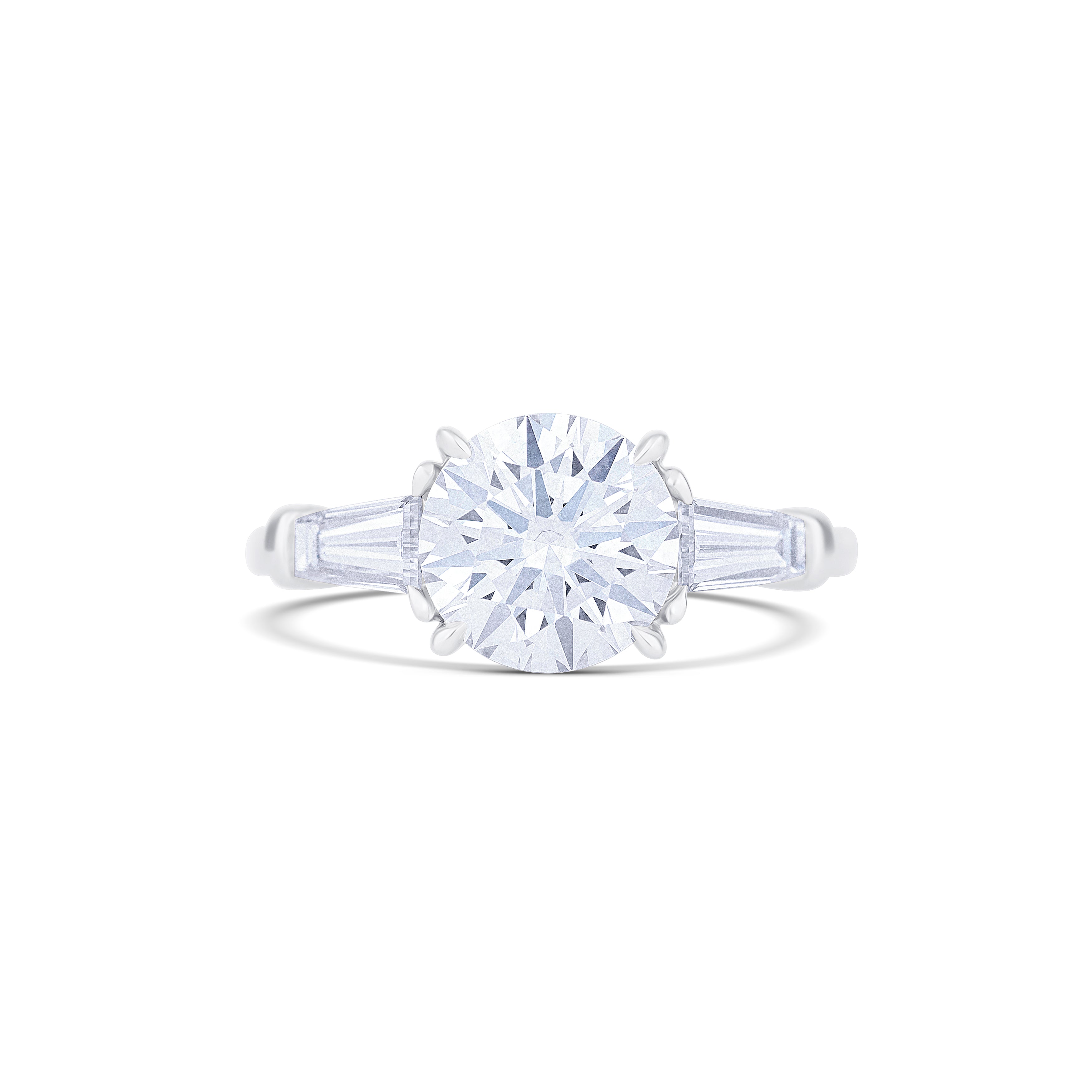 18K White Gold Round Lab-Grown Diamond Engagement Ring