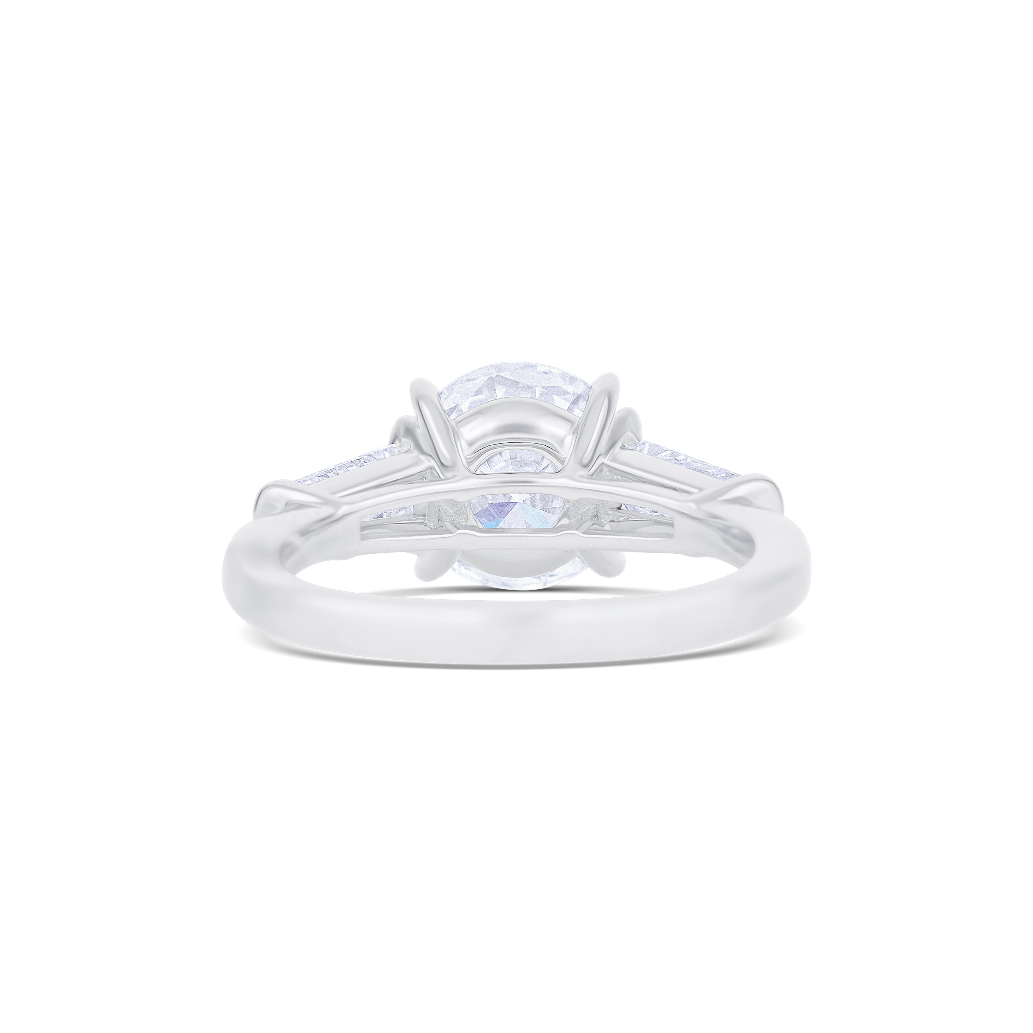 18K White Gold Round Lab-Grown Diamond Engagement Ring