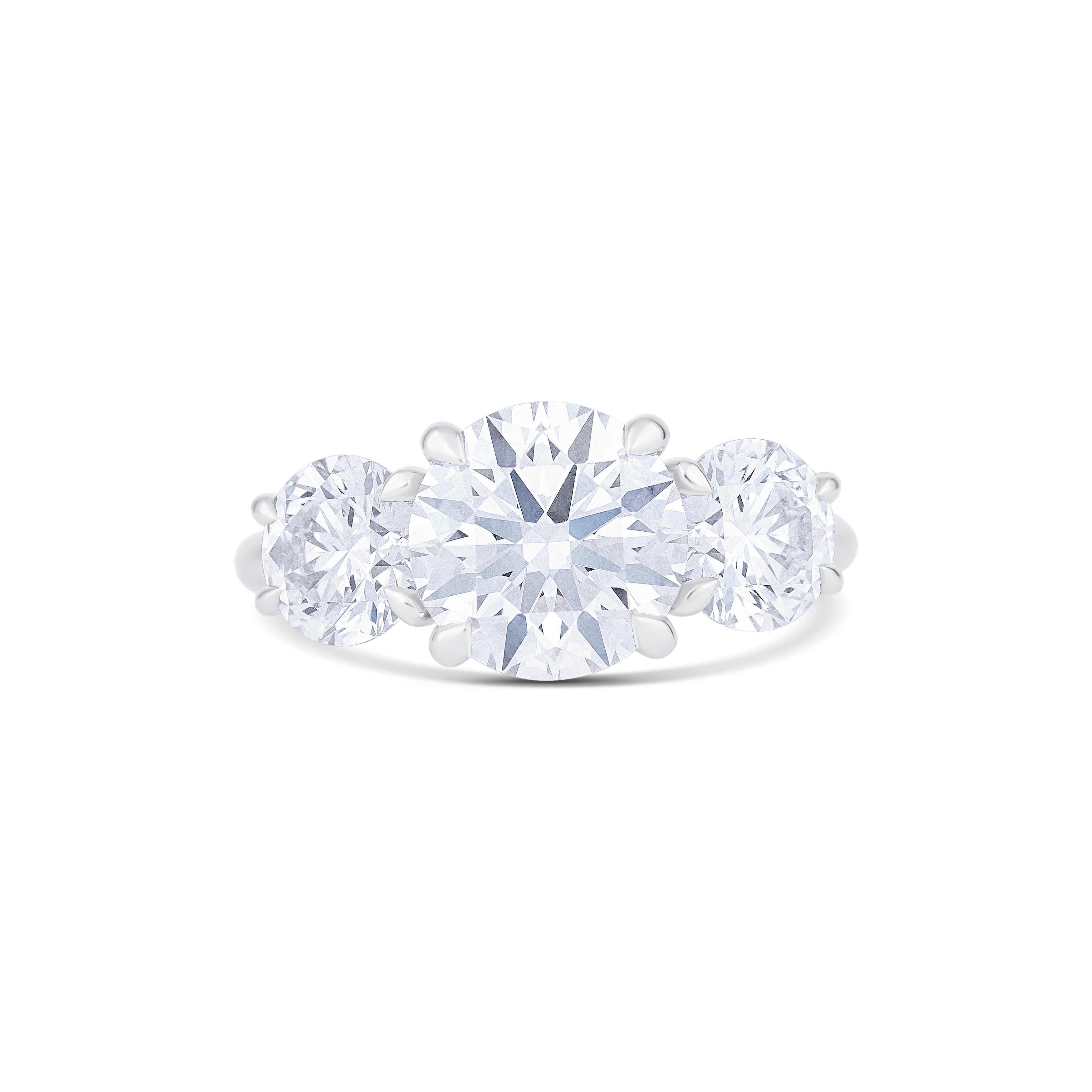 18K White Gold Round Lab-Grown Diamond Engagement Ring