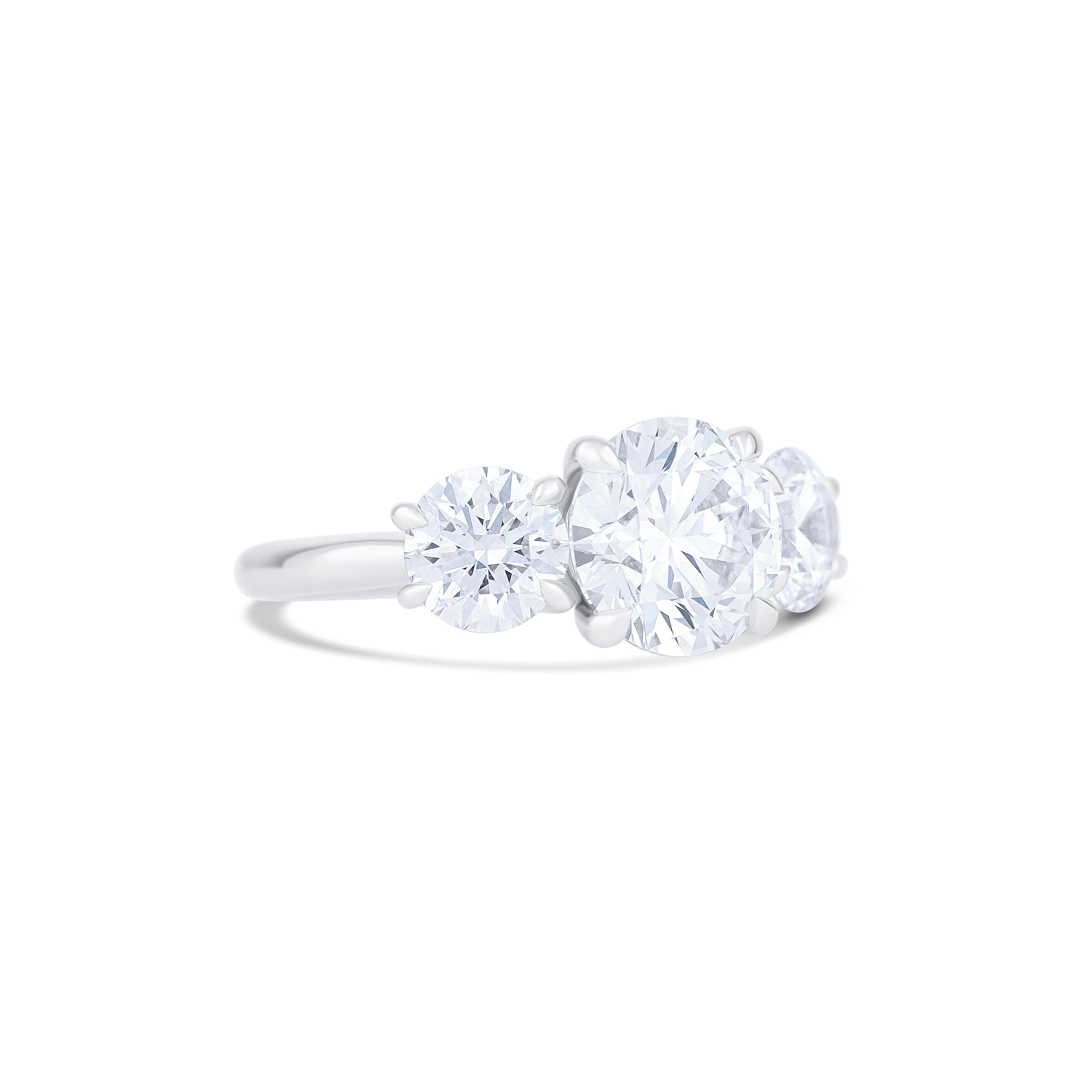 18K White Gold Round Lab-Grown Diamond Engagement Ring