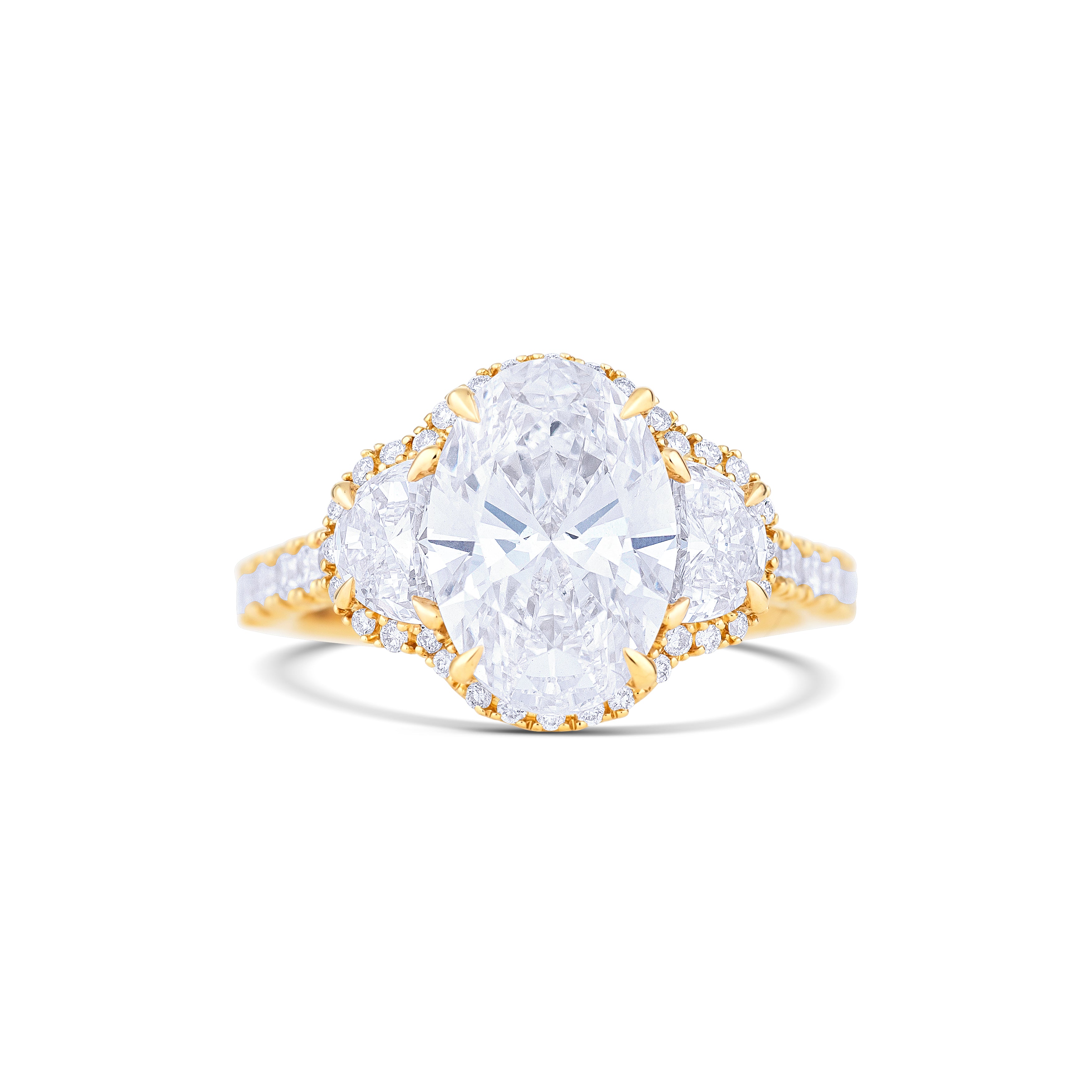 18K Yellow Gold Diamond Lab-Grown Engagement Ring