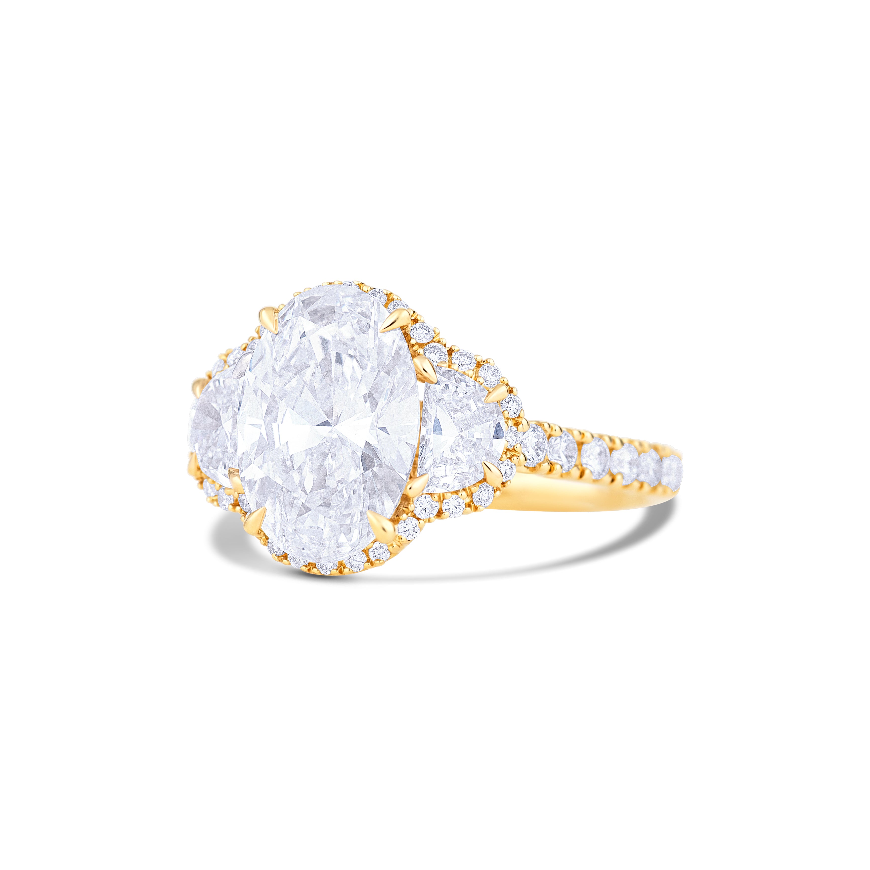 18K Yellow Gold Diamond Lab-Grown Engagement Ring