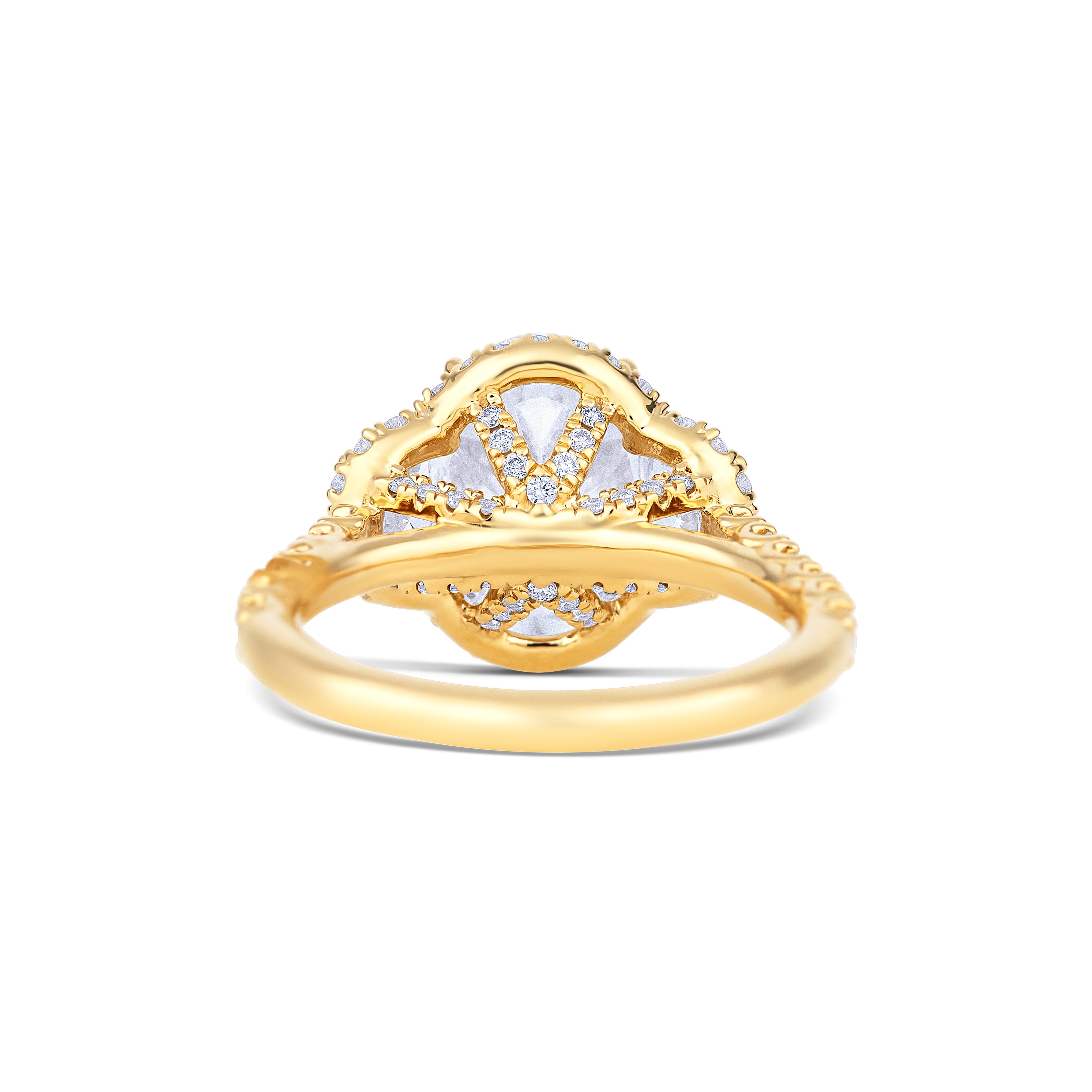 18K Yellow Gold Diamond Lab-Grown Engagement Ring