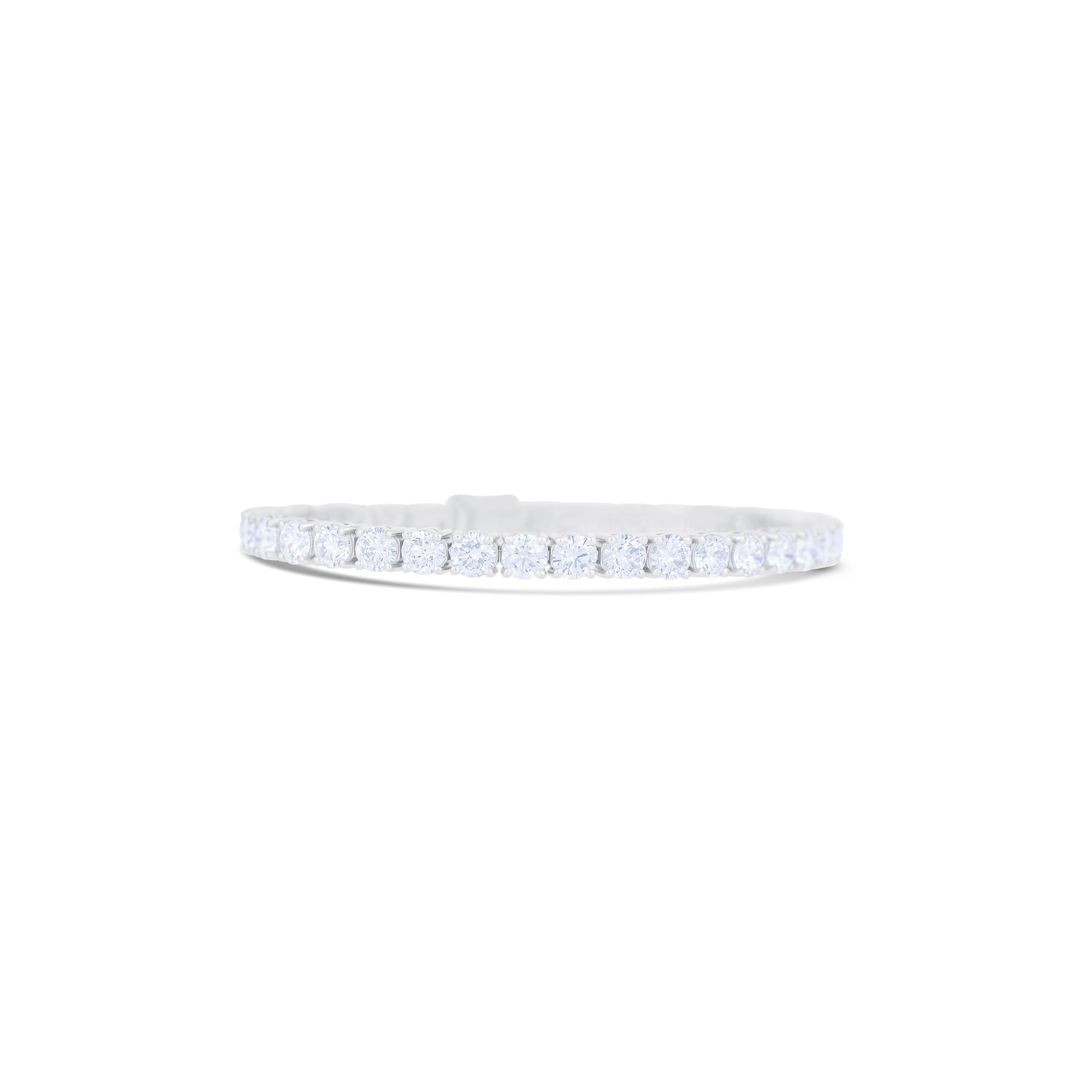 Platinum Round Diamond Line Bracelet Bracelet