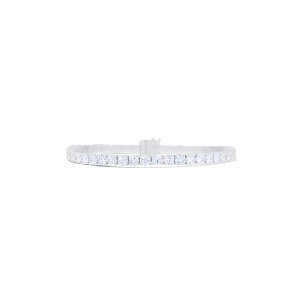 Platinum Round Diamond Line Bracelet Bracelet