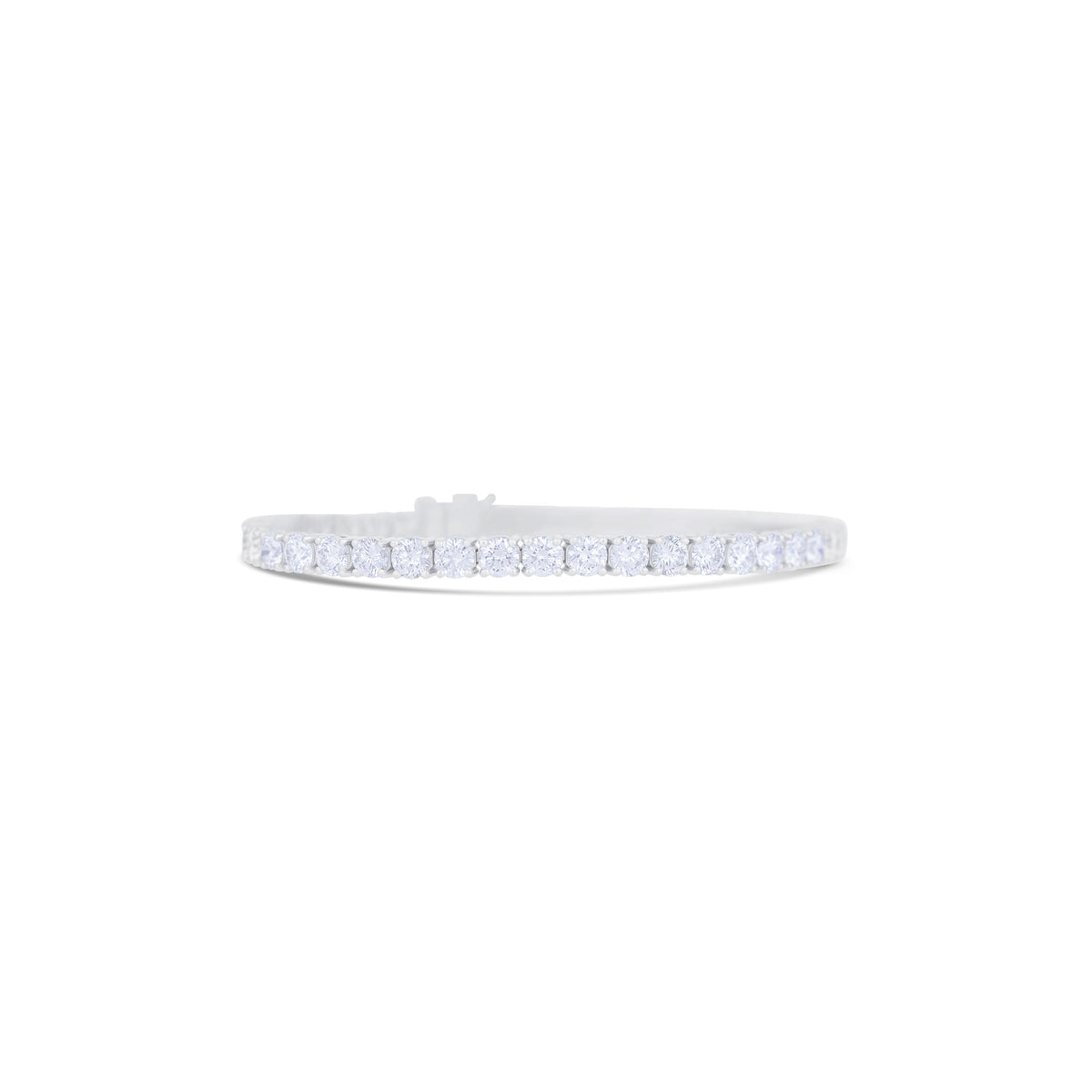Platinum Round Diamond Line Bracelet Bracelet