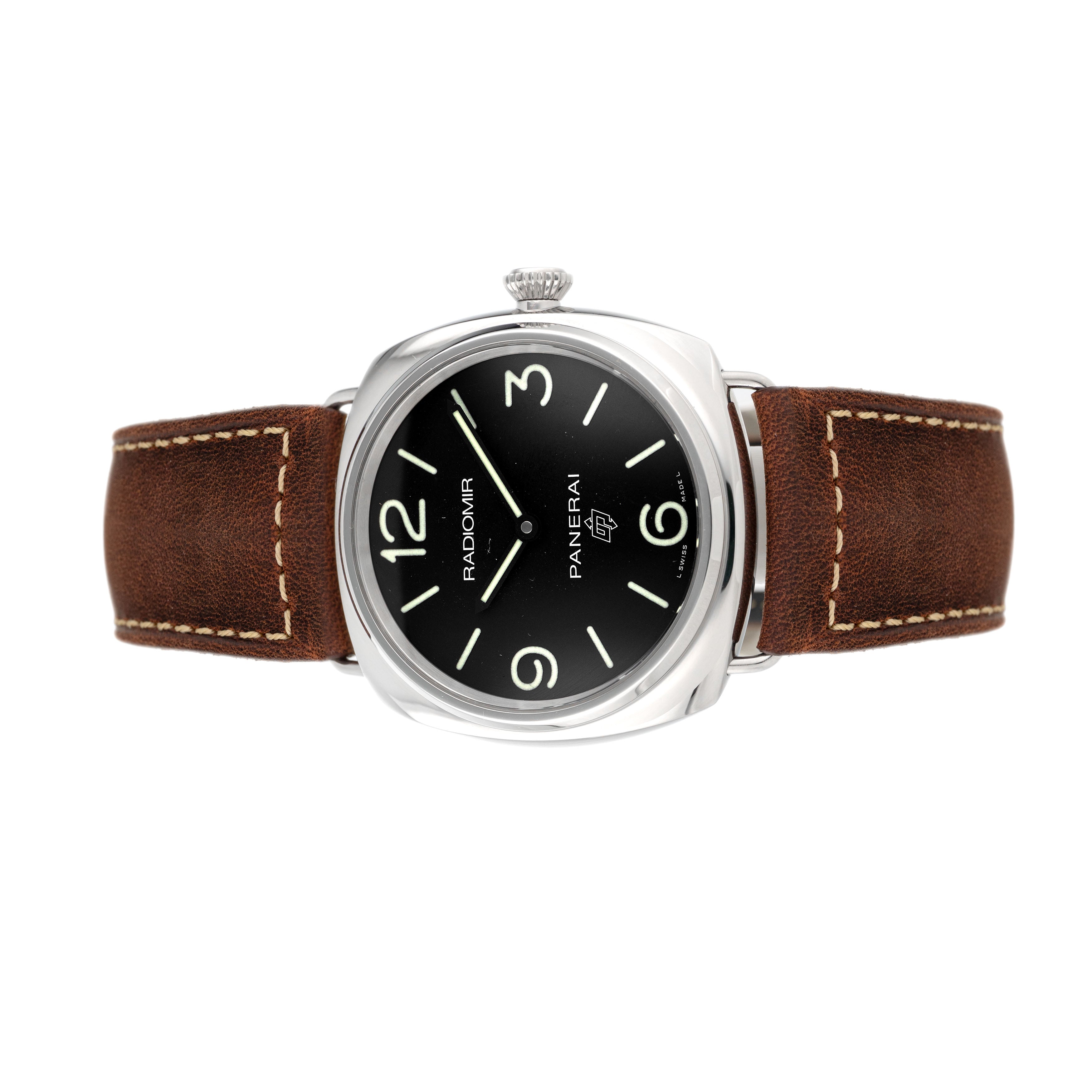 Panerai Radiomir Base Logo Stainless Steel Black Dial 45mm PAM00753 Full Set