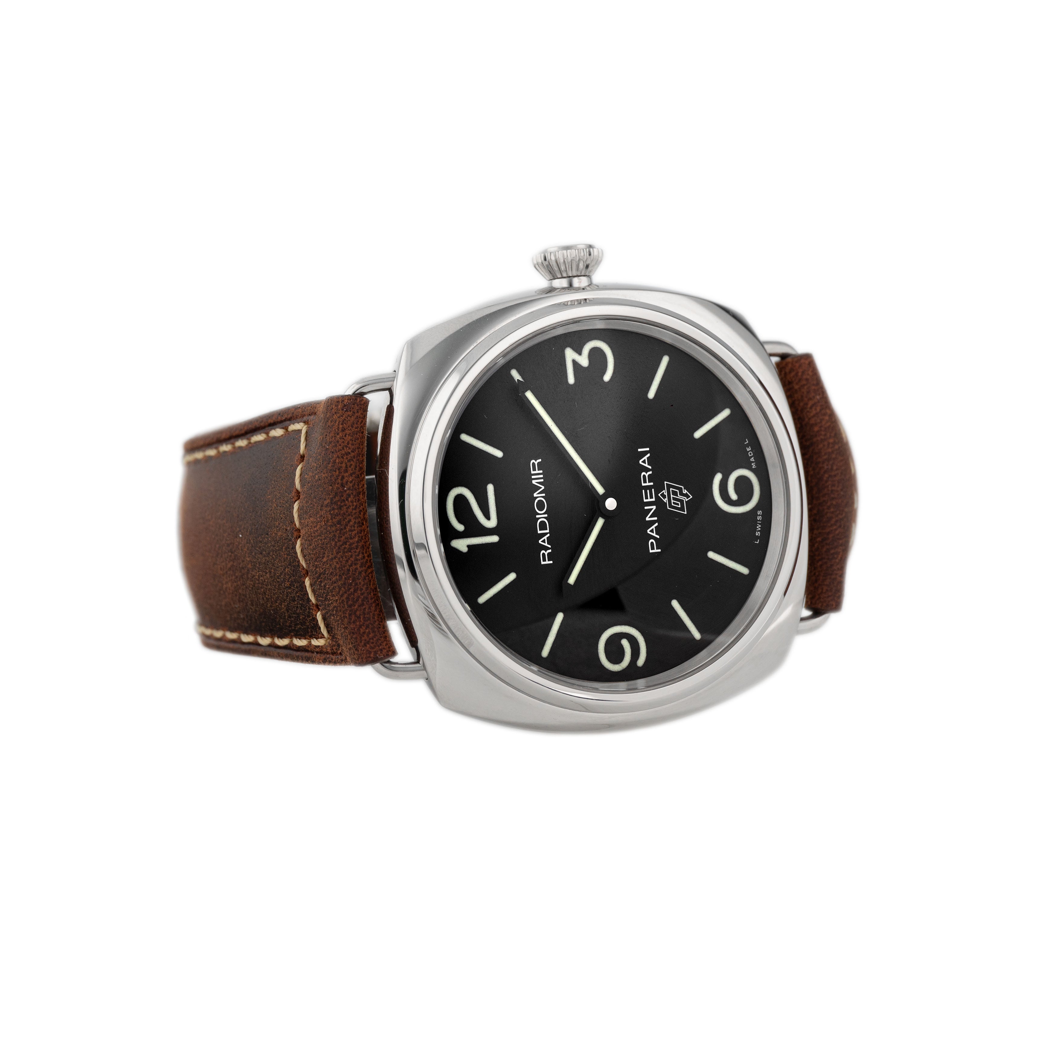 Panerai Radiomir Base Logo Stainless Steel Black Dial 45mm PAM00753 Full Set