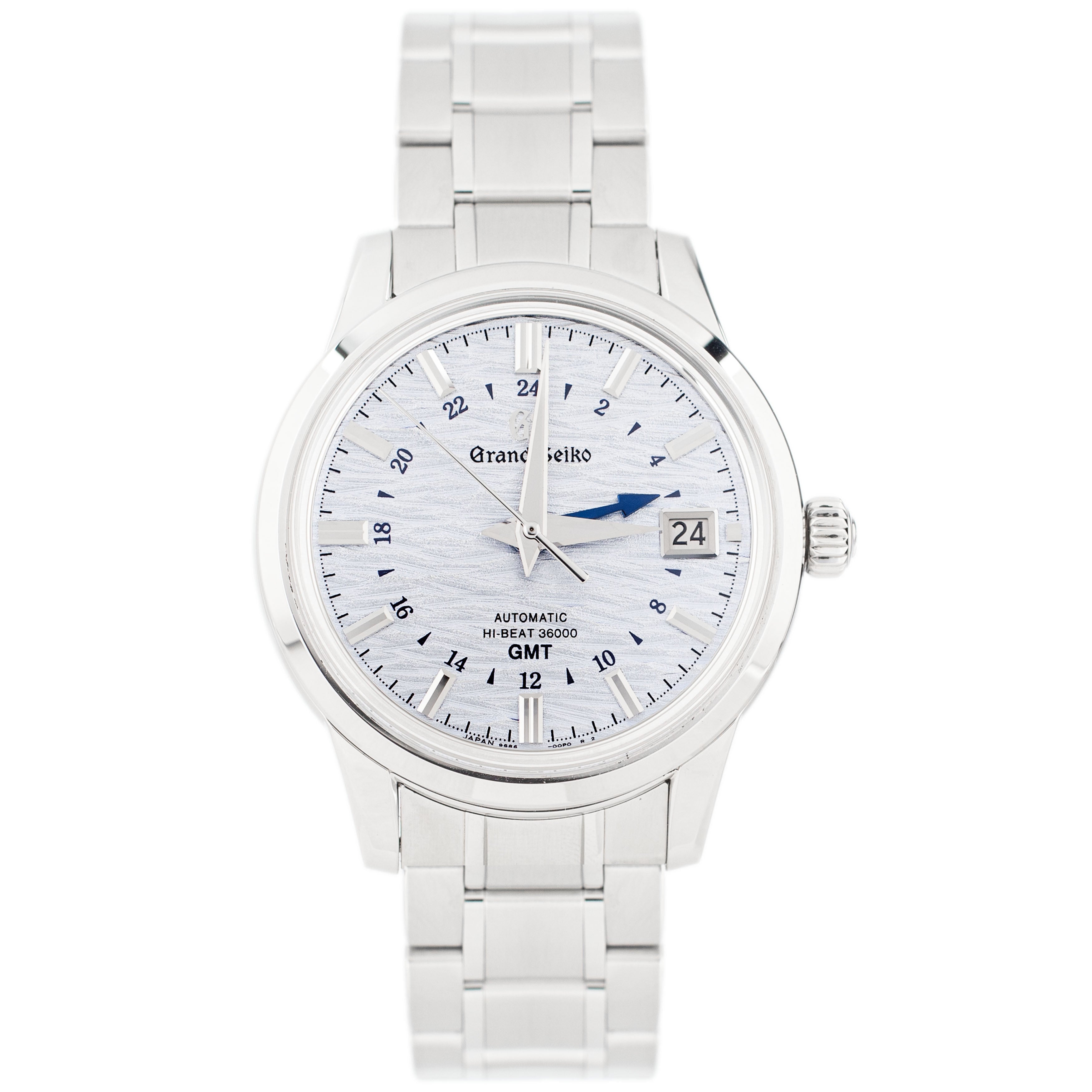 Grand Seiko Elegance GMT Shosho Stainless Steel Blue Dial 39.5mm SBGJ249 Full Set