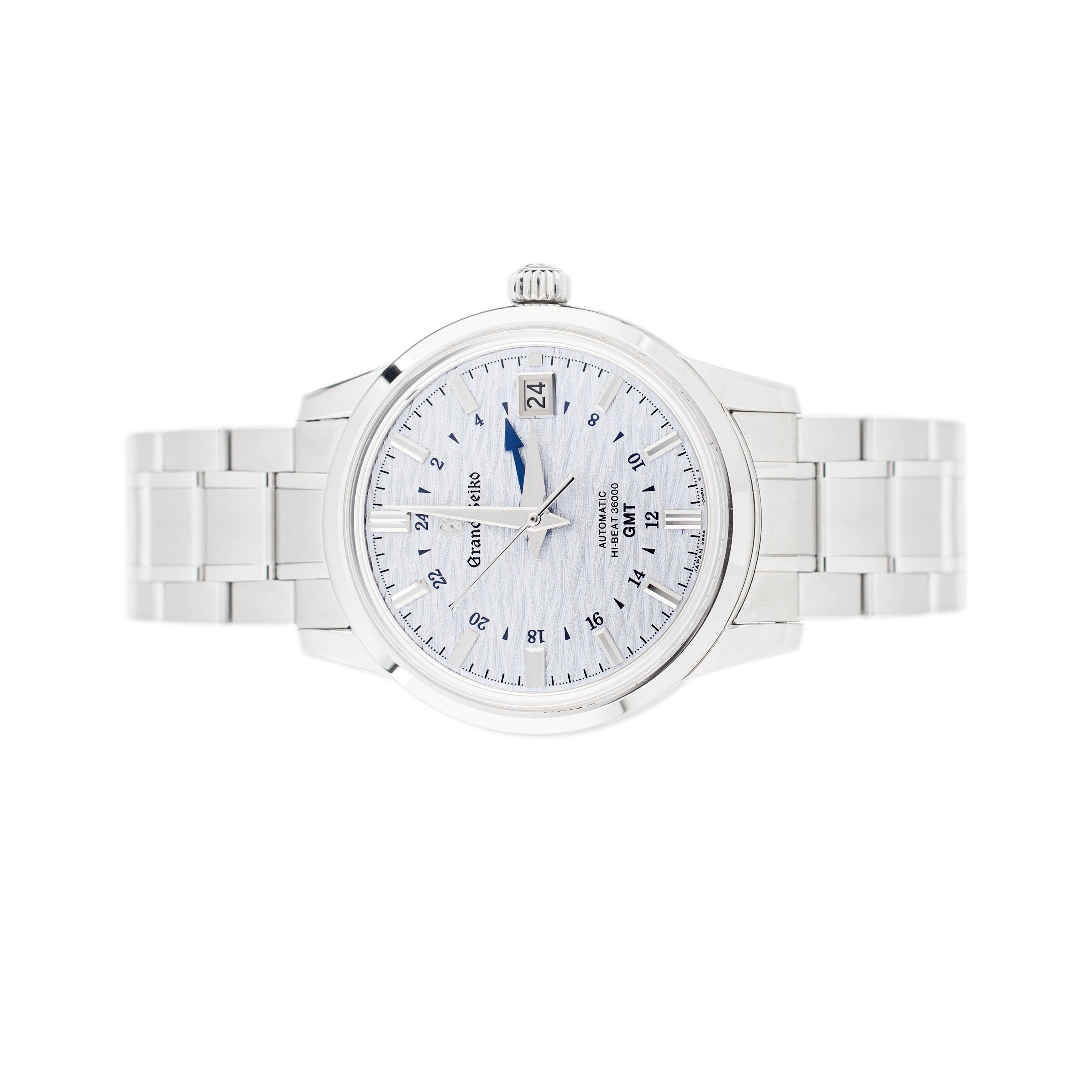 Grand Seiko Elegance GMT Shosho Stainless Steel Blue Dial 39.5mm SBGJ249 Full Set