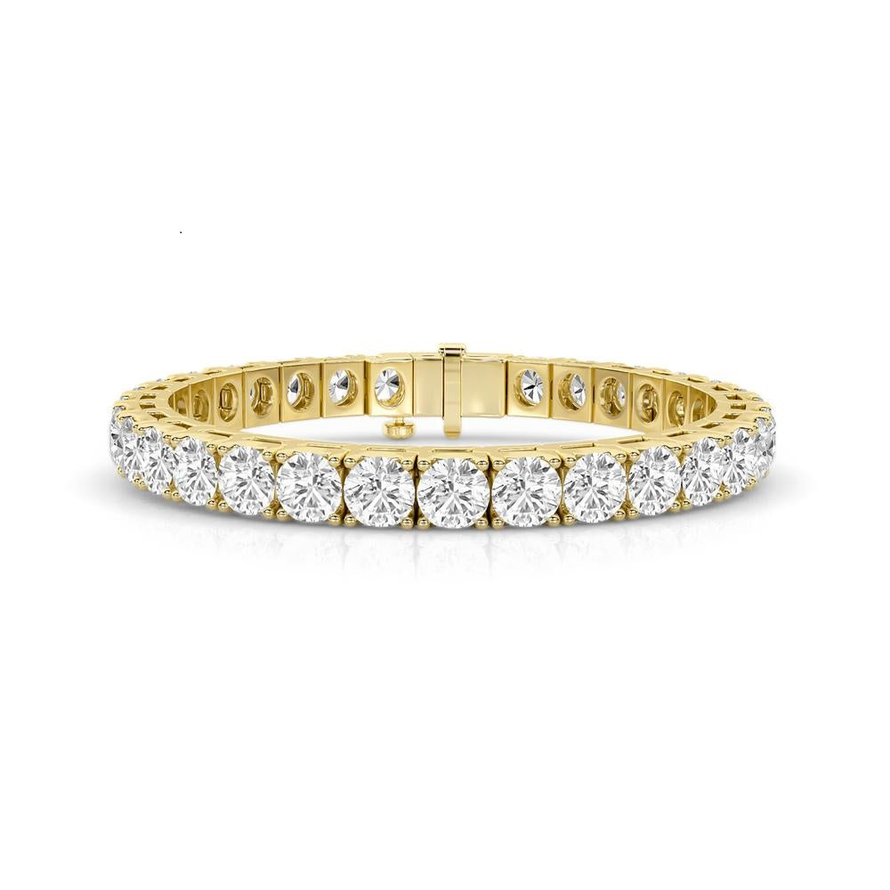 14K Yellow Gold Lab-Grown 8.00ct Diamond Line Bracelet