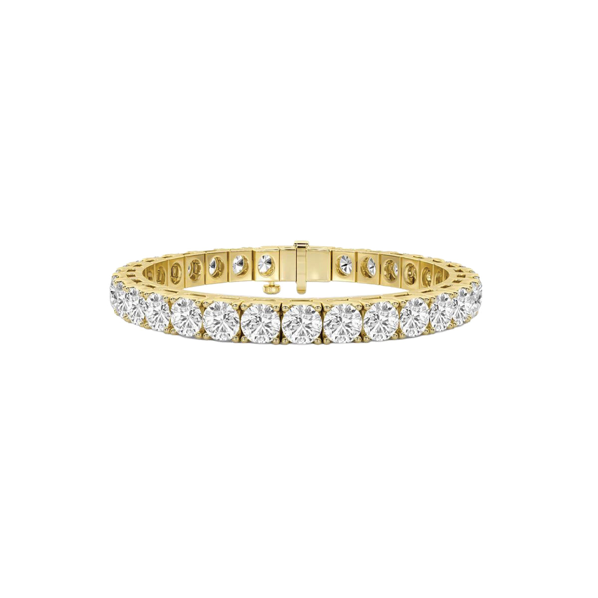 14K Yellow Gold Lab-Grown 8.00ct Diamond Line Bracelet