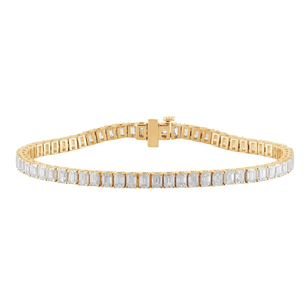 14K Yellow Gold Lab-Grown 8.32ct Diamond Line Bracelet