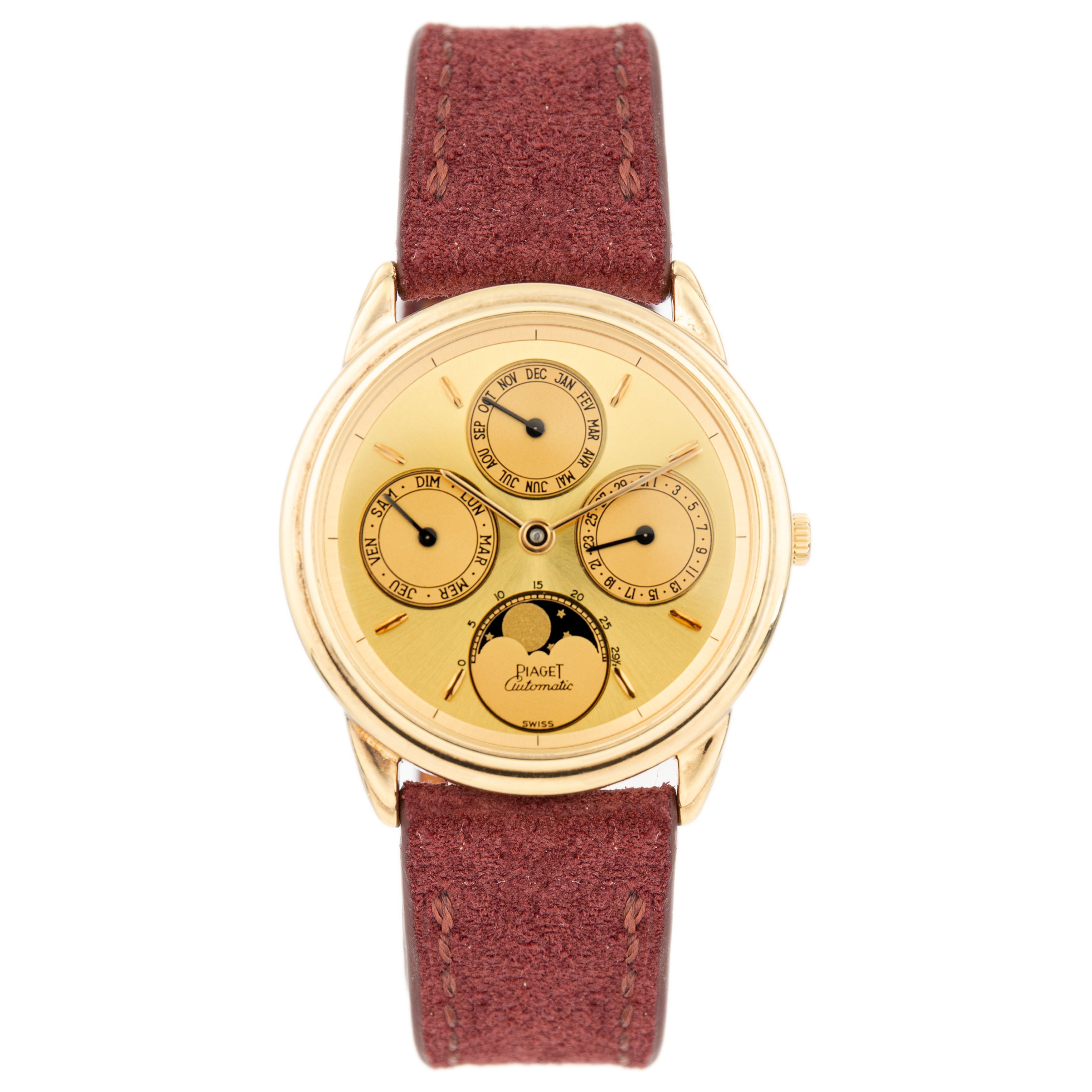 Piaget Gouverneur Annual Calendar Yellow Gold Gold Dial 33.5mm 15958