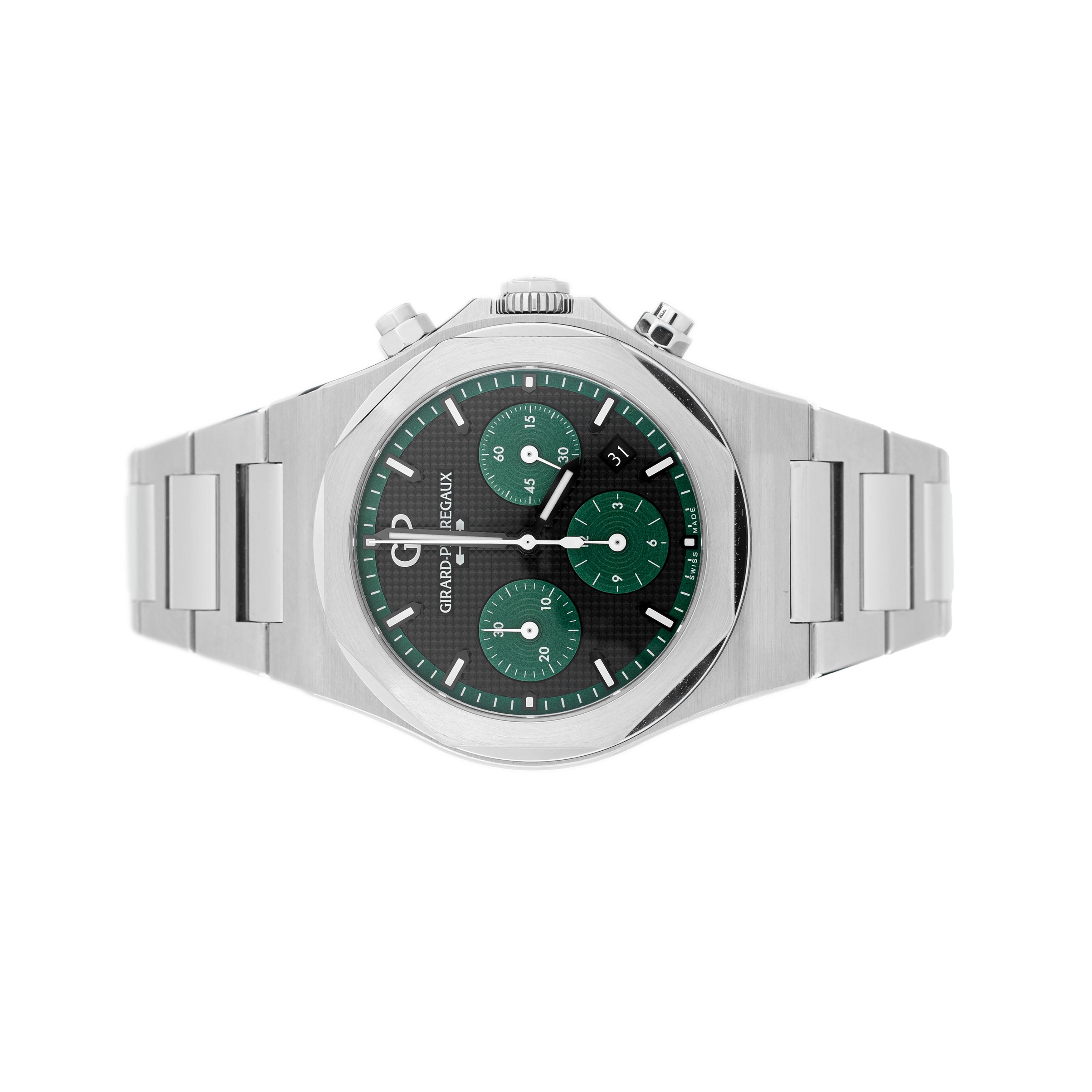 Girard-Perregaux Laureato Chronograph Stainless Steel Green Dial 42mm 81020-11-3254-1GM Full Set