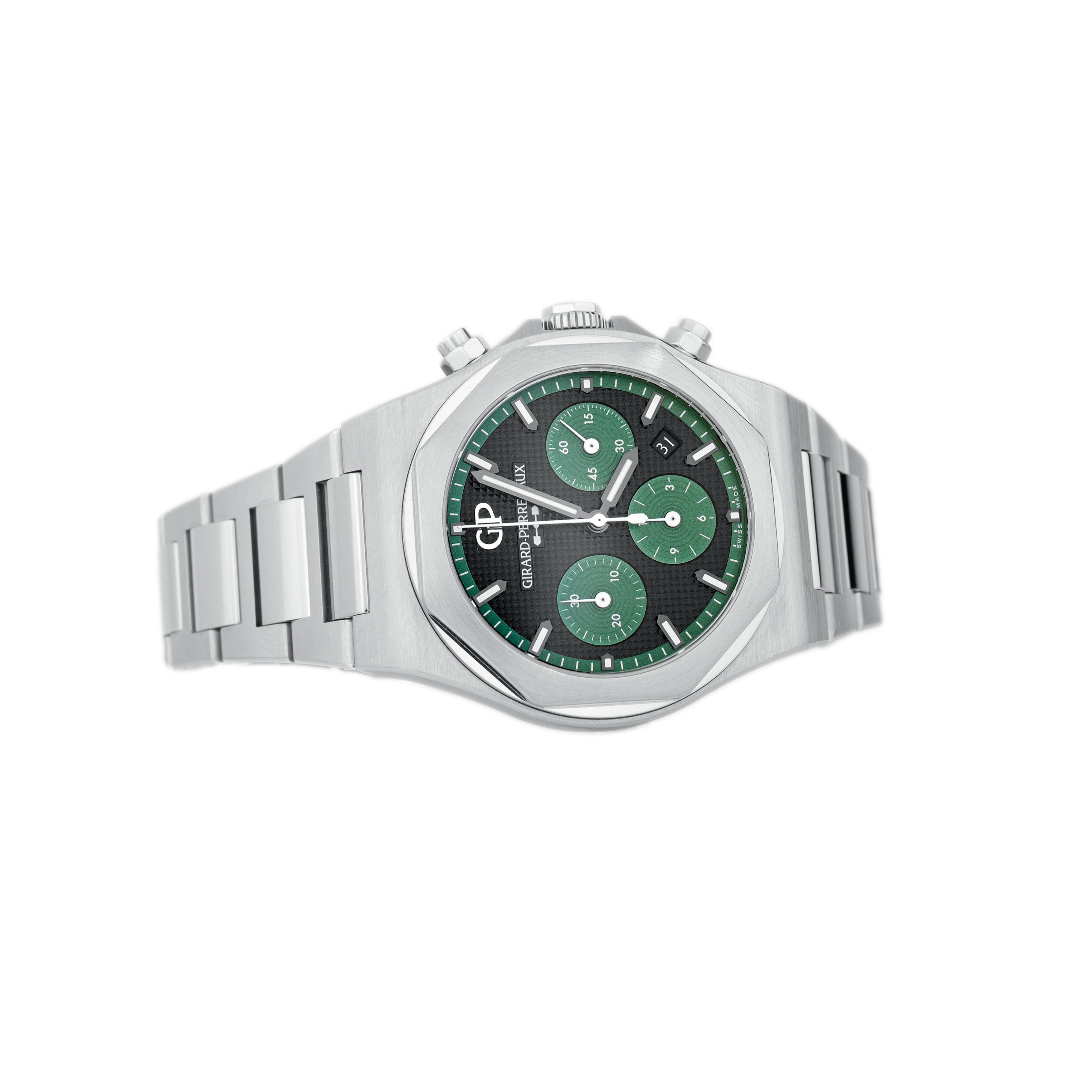 Girard-Perregaux Laureato Chronograph Stainless Steel Green Dial 42mm 81020-11-3254-1GM Full Set