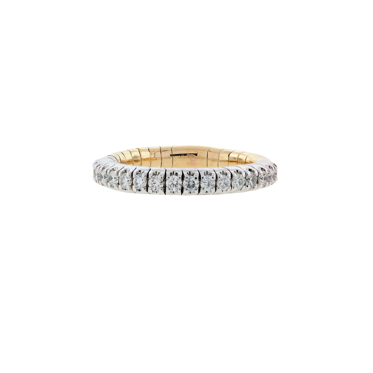 14k White Gold and 14k Yellow Gold Diamond Flexible Wedding Band