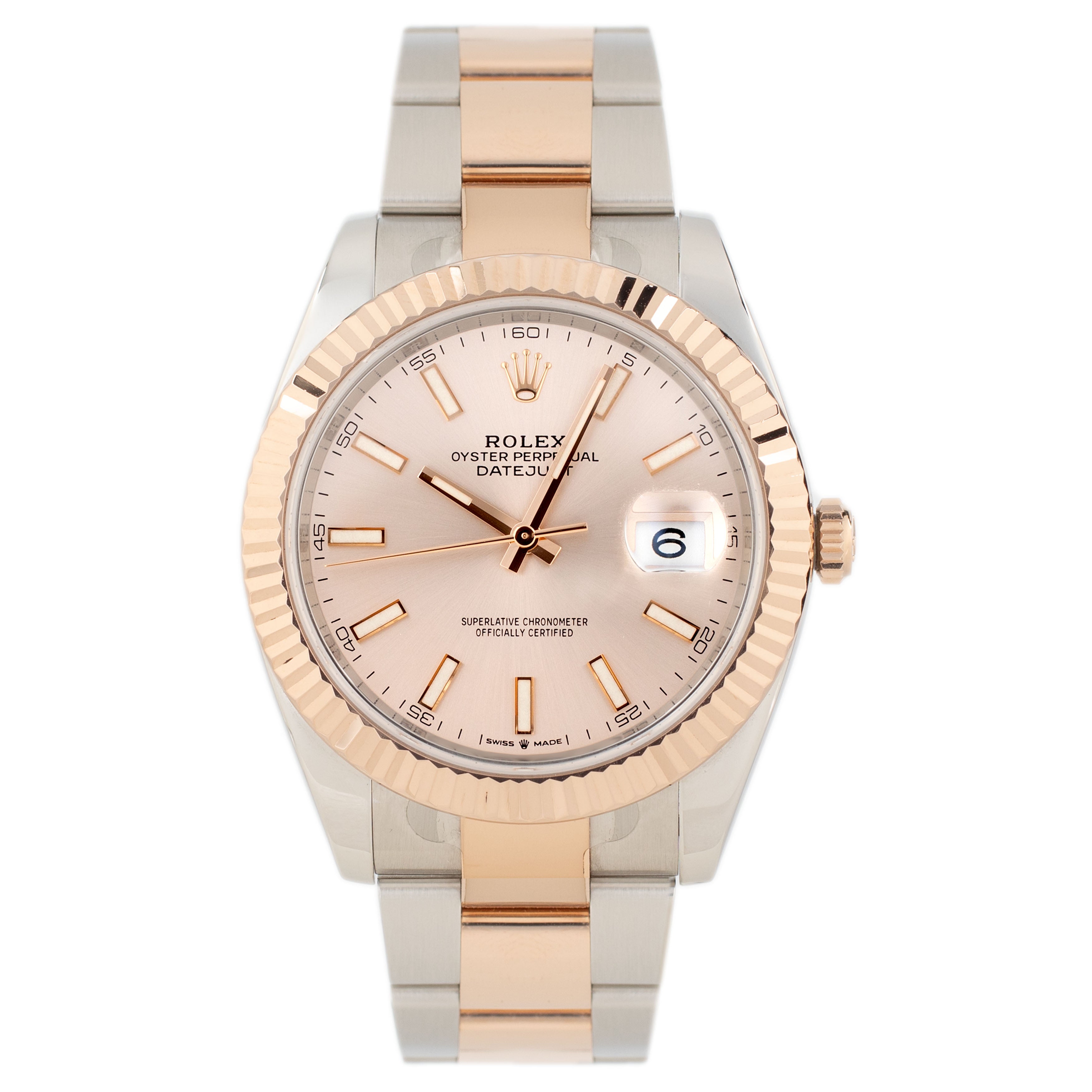 Rolex Datejust 41 Stailness Steel Rose Gold Sunbdust Dial 41mm 126331